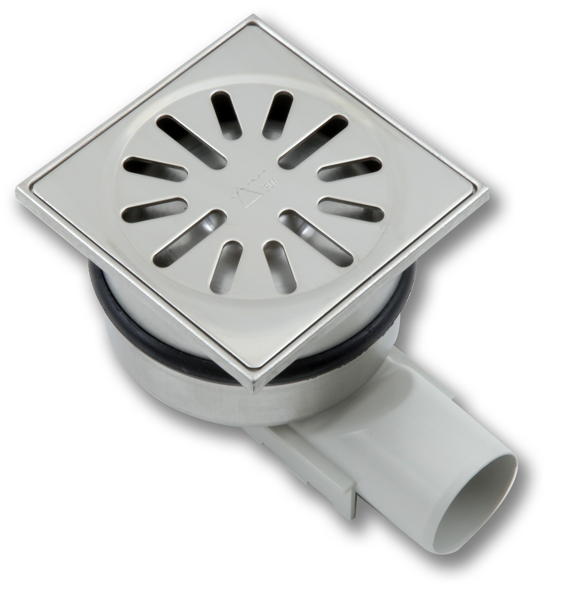 Aquaberg RVS put m/RVS rooster zij-uitlaat 4440 10x10cm