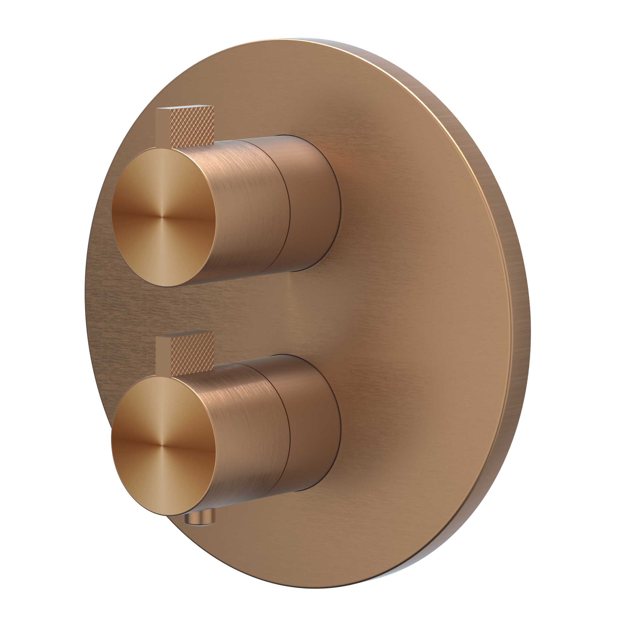 IVY Tribe Afbouwdeel inbouwthermostaat met 2-weg stop-omstel 6201123 RVS316 gebr. mat koper PVD