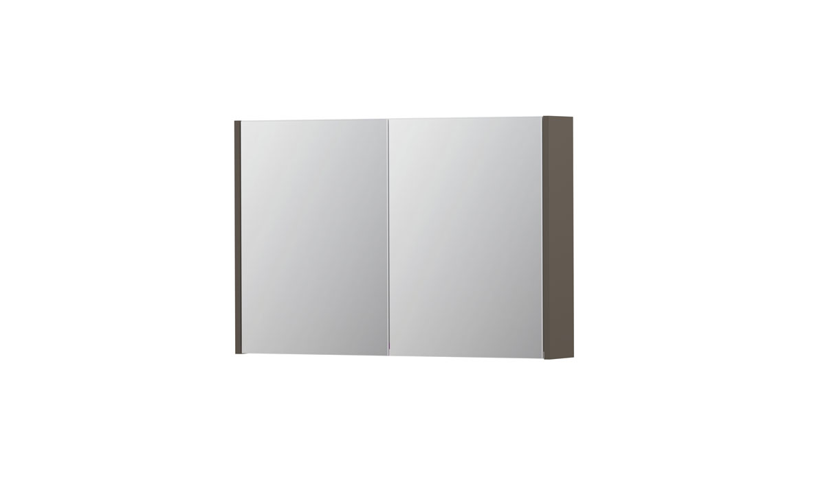 INK SPK1 spiegelkast m. 2 dubbelzijdige spiegeldeuren en stop/schak. 1110604 mat taupe H600xB900xD140