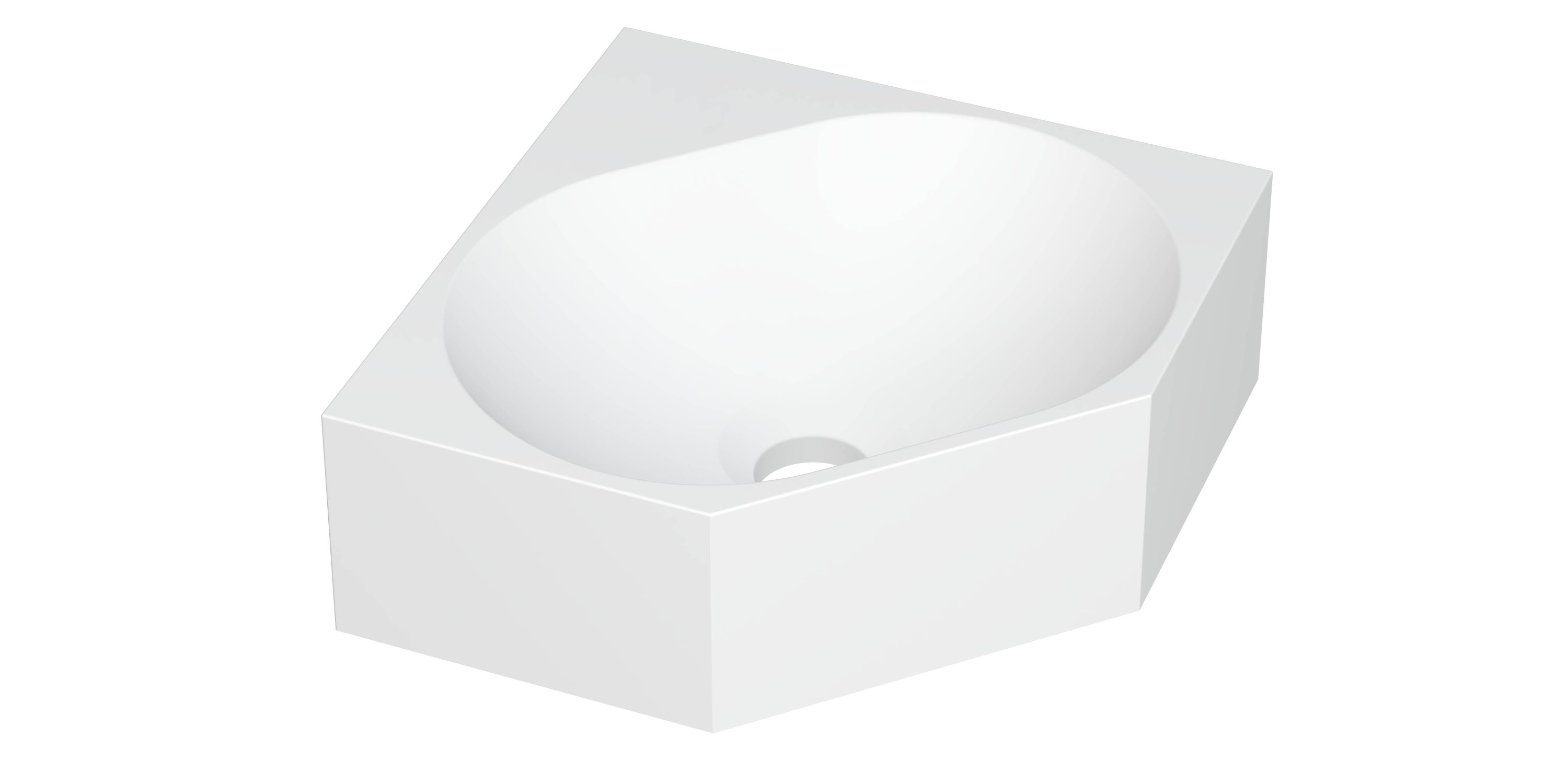 INK Matrix Hoekfontein polystone zonder krgt. H100xB270xD270 Mat wit / 3404331