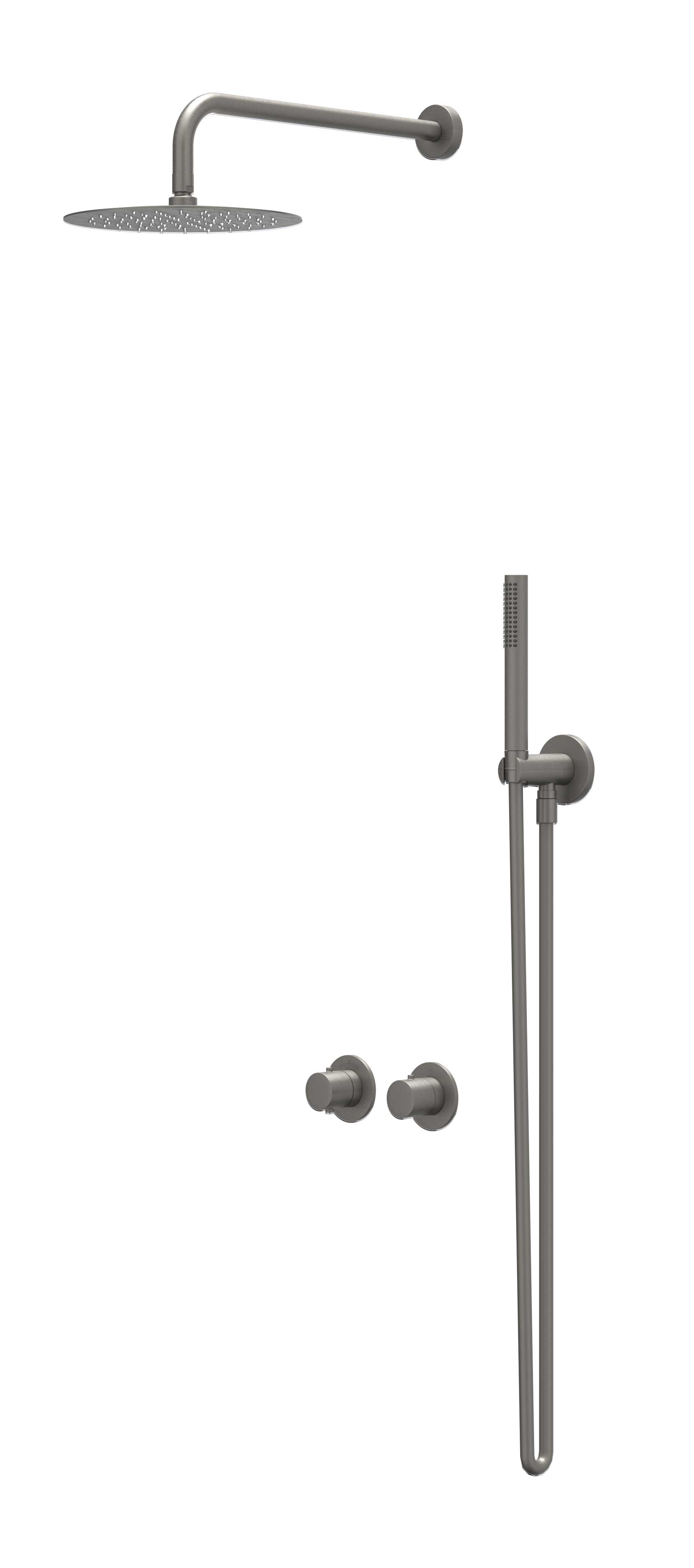 IVY Bond Inbouwset 2-weg  15cm plaf. 20cm sl glijst.  en 3-st handd CSB3GMBABB gebr. metal black PVD