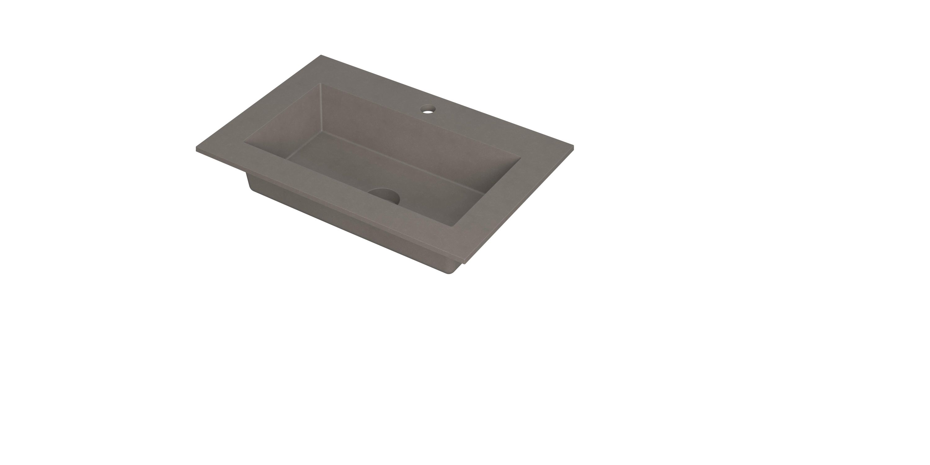 INK Kraft wastafel enkele bak 1 krgt 3417212 Quartz beton H10xB700xD450