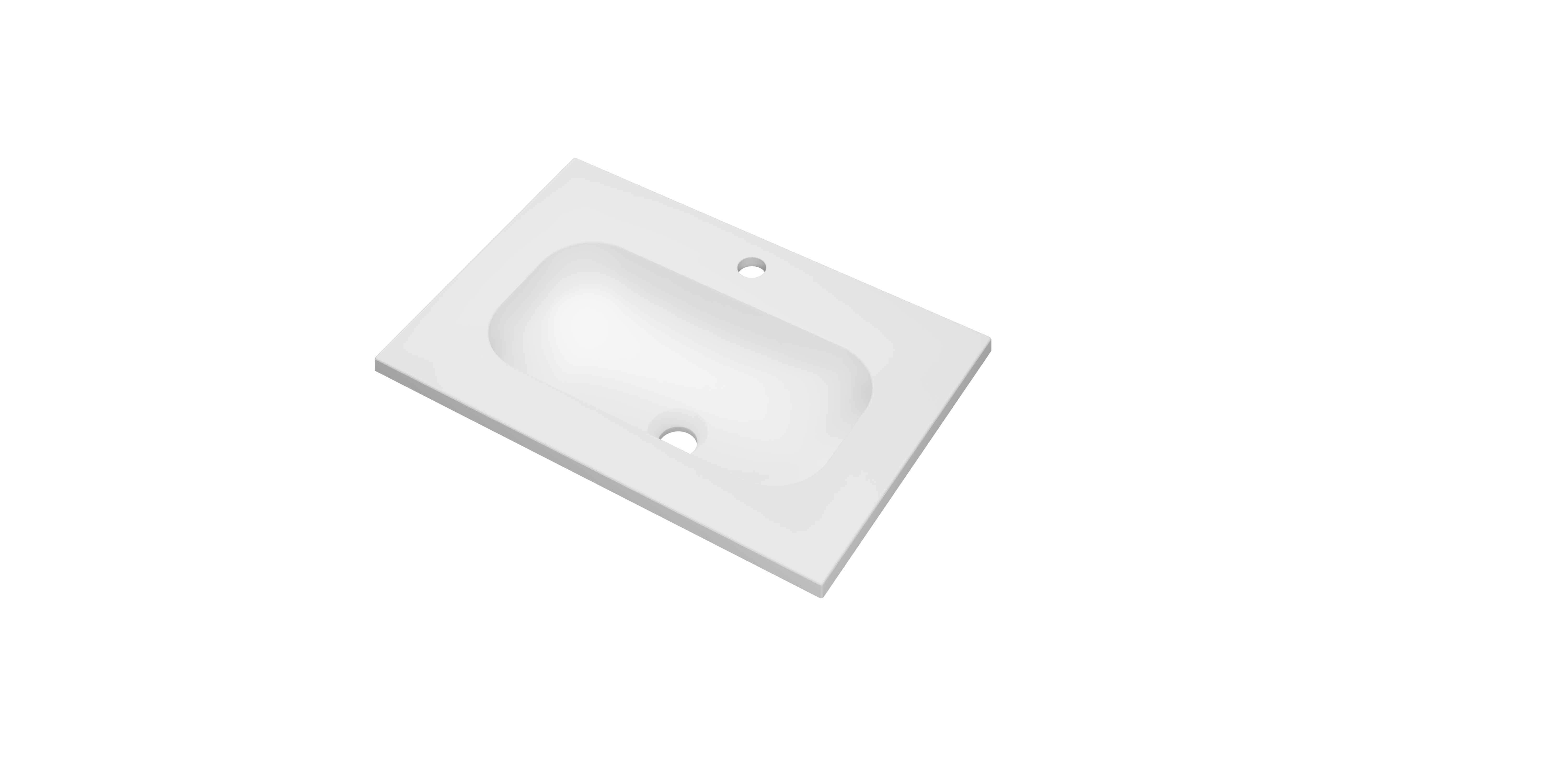 INK Reflekt wast. polystone centraal met 1 krgt. 3407701 Mat wit 600x400x15