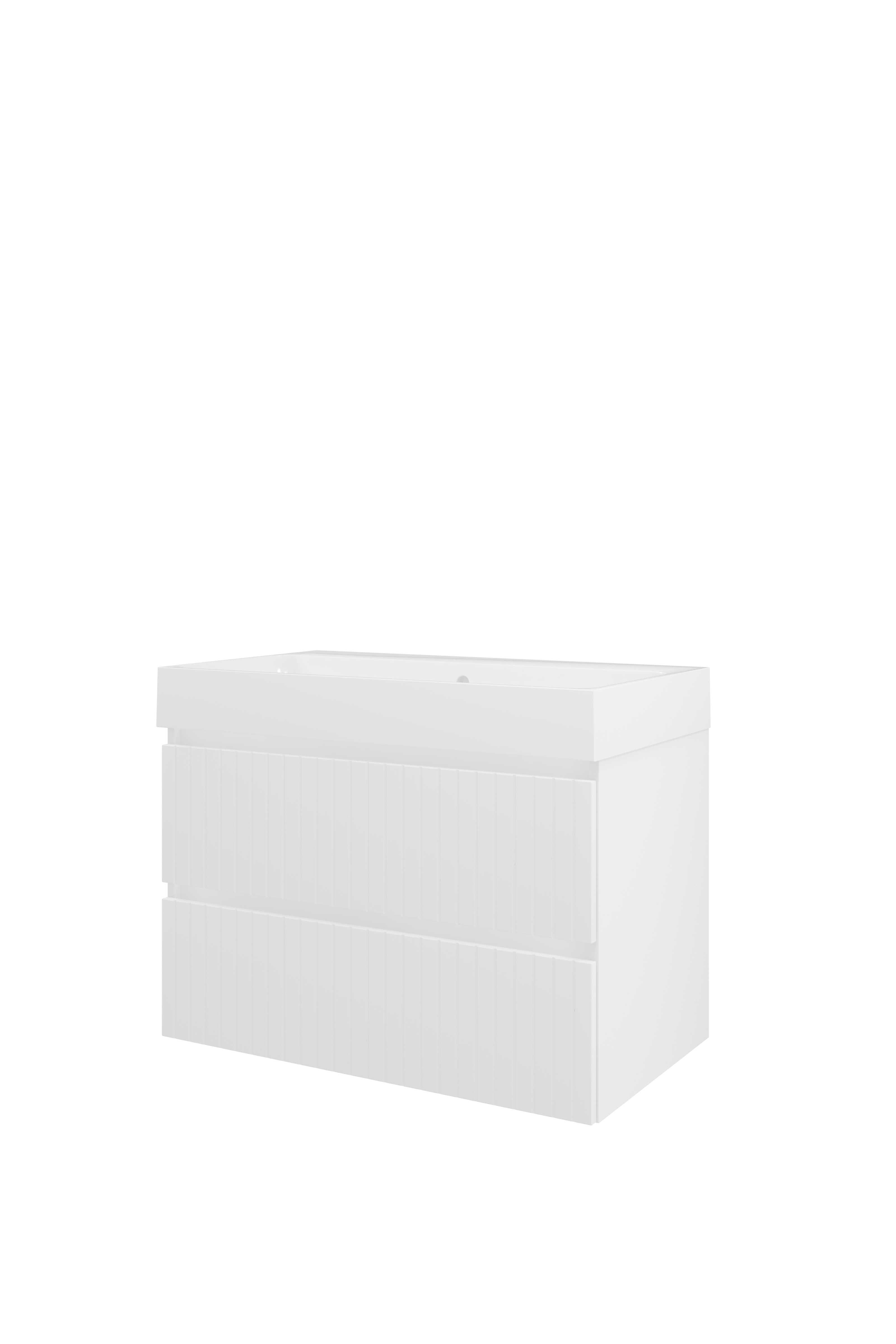 Proline Set polystone Loft wast. z. krgt. en onderkast sym. gefr. 1818685 Mat wit/Glans wit 800x460x620