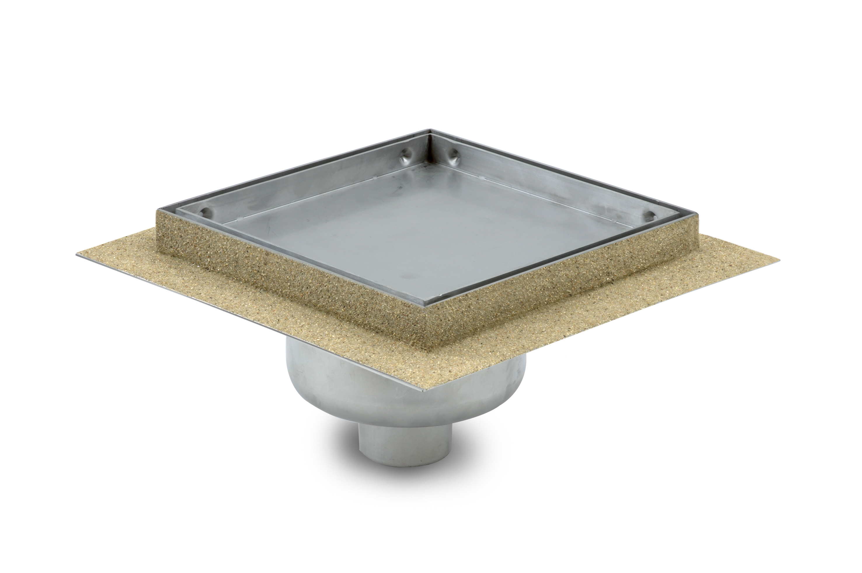 Aquaberg RVS put m/RVS deksel onder uitlaat 451520 20x20cm