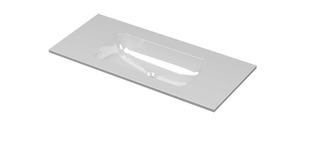 INK Aspekt wast. porselein midden zonder krgt. H15xB1000xD450 Glans wit / 207023