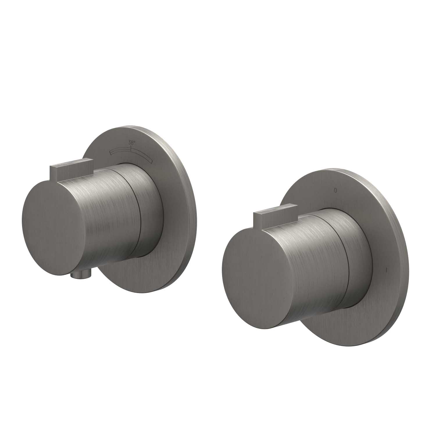 IVY Pact Afbouw inbouwtherm. m/2-weg stop-omstel symmetry 6202366 gebr. metal black PVD