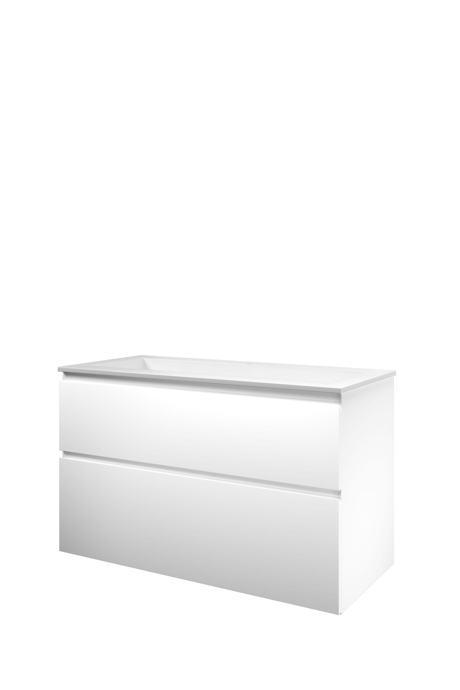 Proline set polystone Elegant wast. met 1 krgt. en onderk. a-sym. 1816415 Mat wit/Glans wit H620xB1000xD460