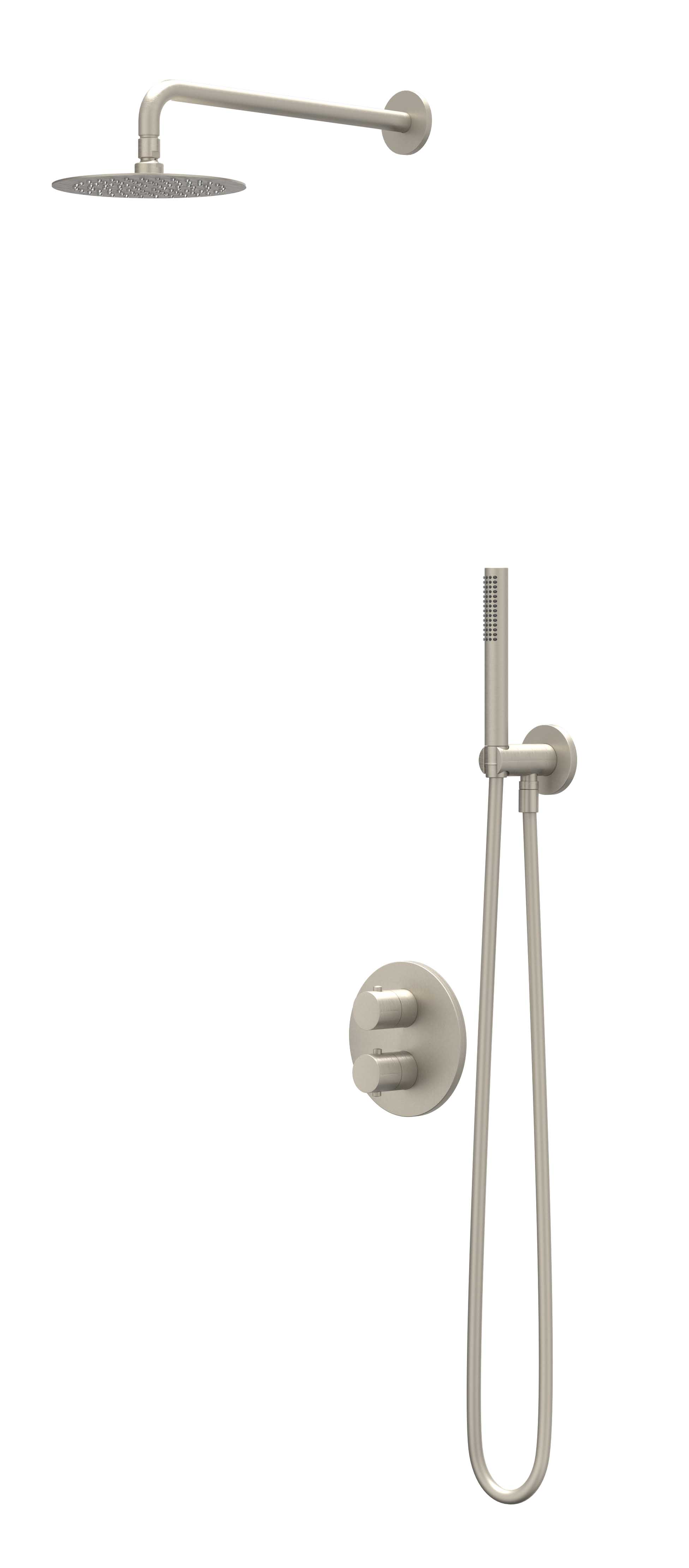 IVY Bond Inbouwset 2-weg w-arm 20cm me houder uitlaat en satin sp. CSB2GNCDAA gebr. nickel PVD