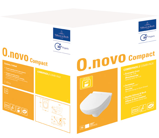 V&B O.Novo combi-pack Compact DirectFlush softclose 5688HR01 Wit Alpin