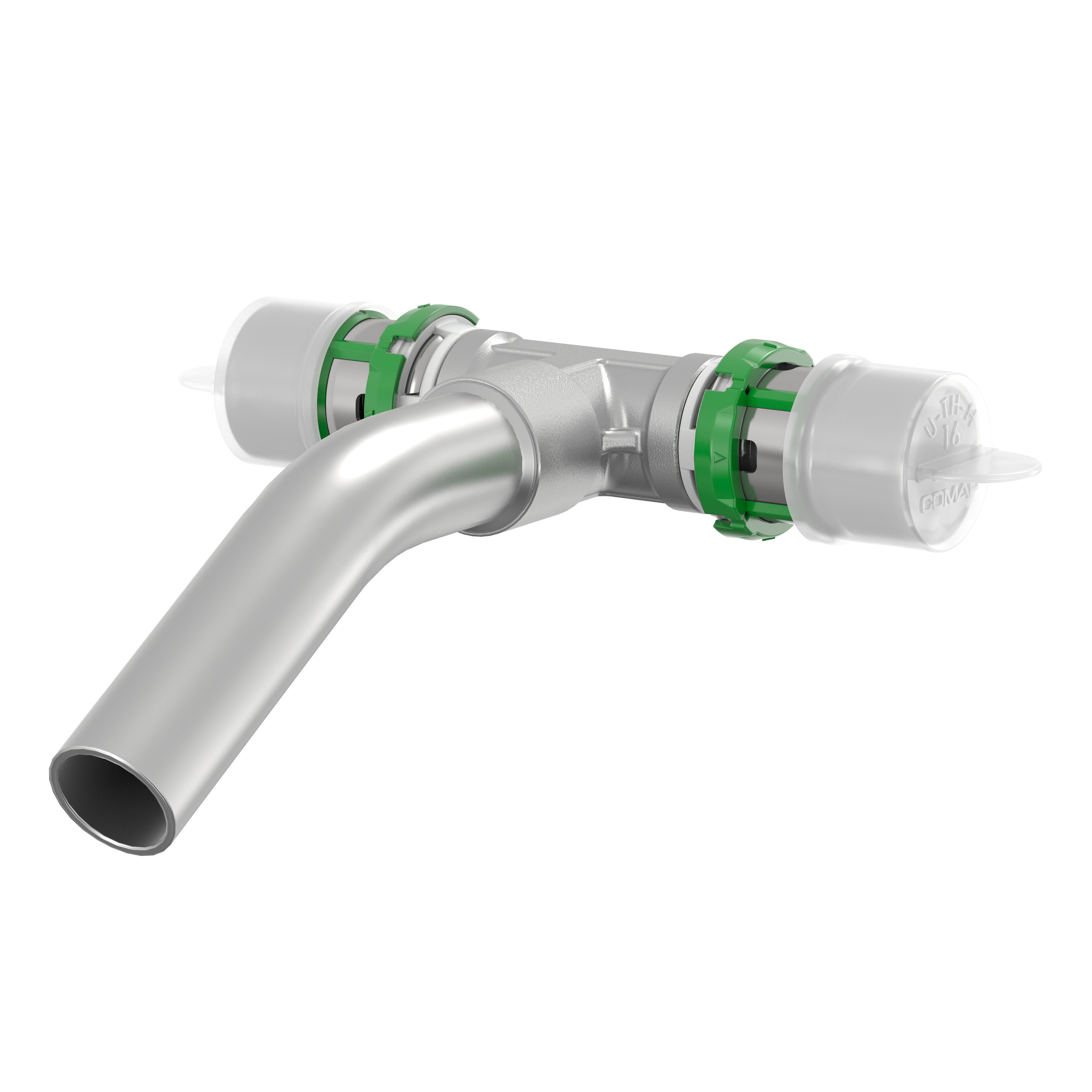 Comap SkinPress Aansluit T stuk verloop messing 20x15x20 7130LW202015