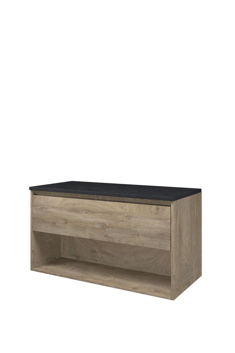 Proline Top afdekplaat hardsteen onderk. m. schap H540xB1000xD460 Raw oak/Blue stone / 1817901