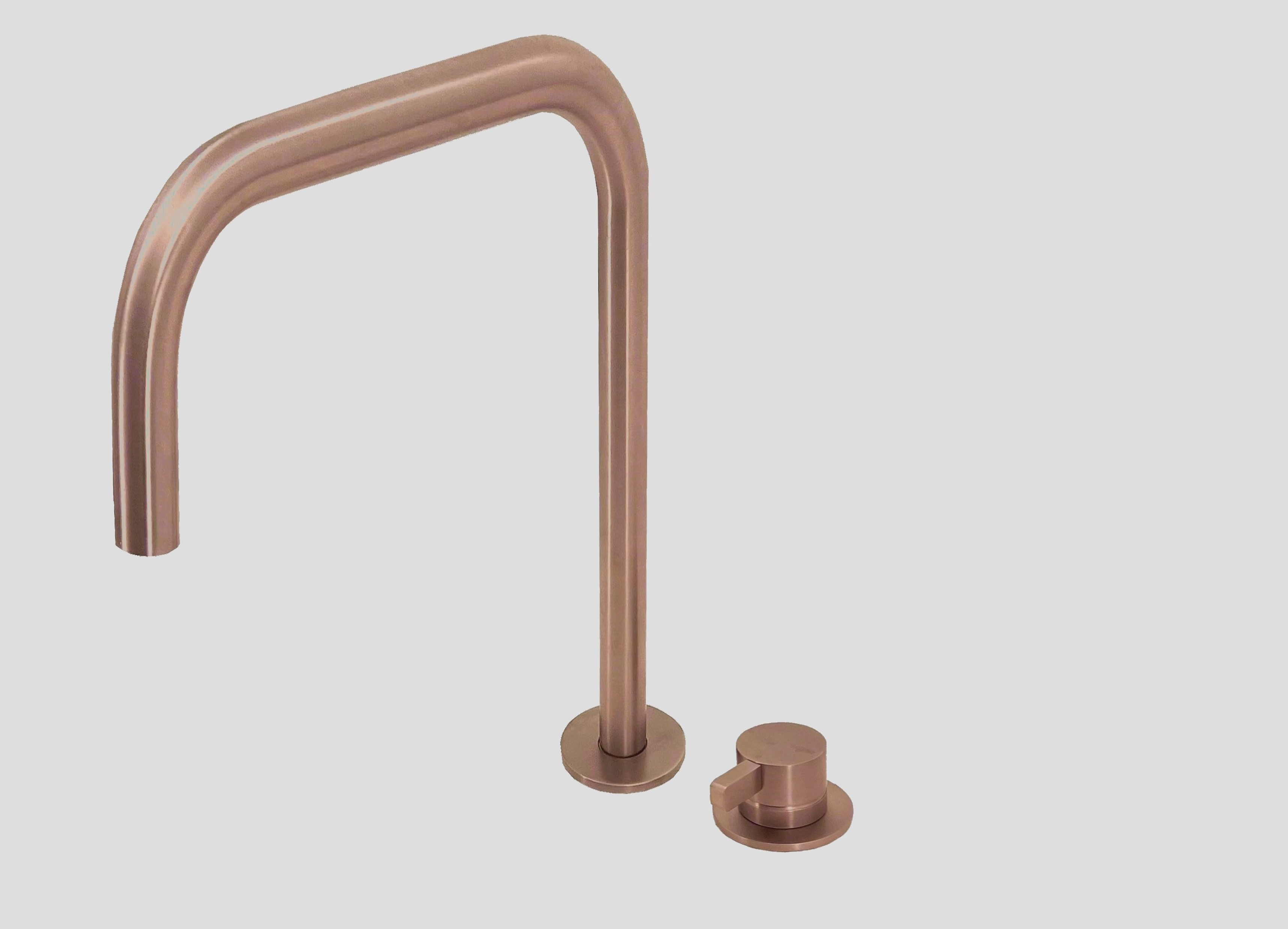 Lagoo Como Wastafelmengkraan 2-gats m. draaibare rechte uitloop high CM1232BK Brushed Copper PVD