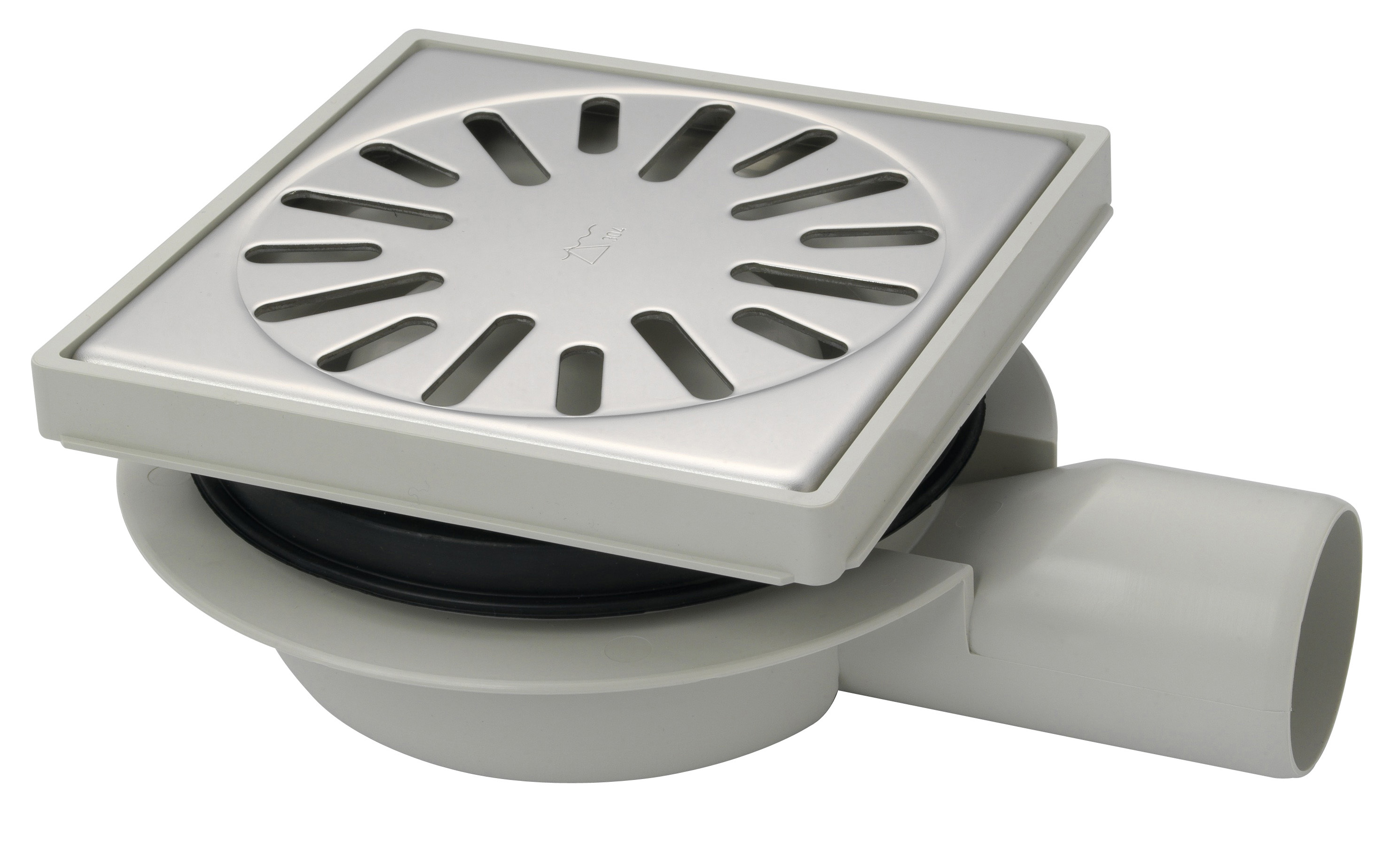 Aquaberg ABS put m/RVS rooster zij-uitlaat verstelbaar vert-hor 4016 15x15cm