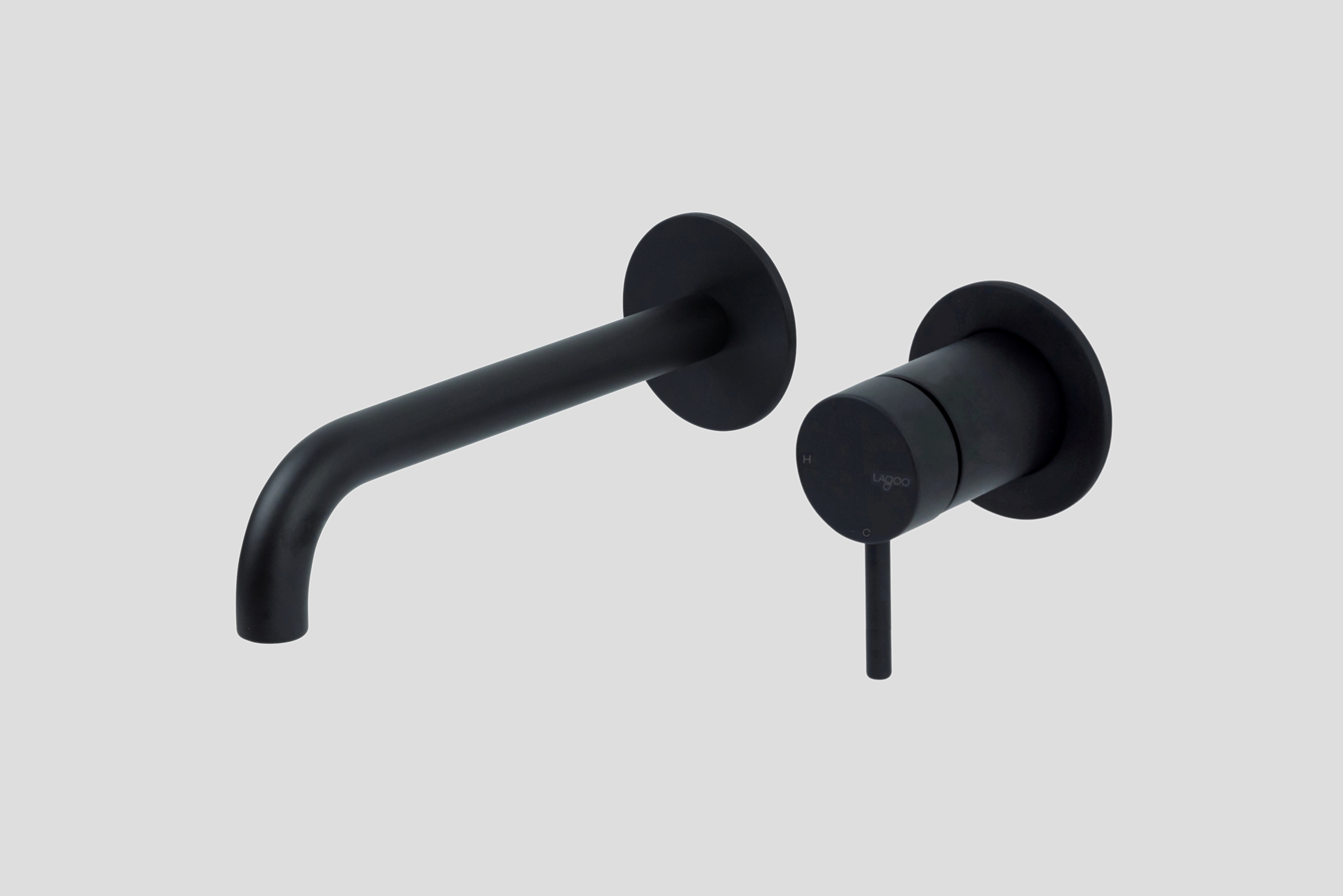 Lagoo Garda inbouw wastafelmengkraan afb.deel met uitloop links 19 cm G1200-19MB Matt Black