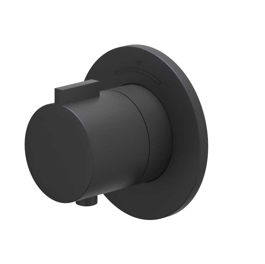 IVY Pact Afbouwdeel inbouwthermostaat symmetry met rond rozet 6202422 Mat zwart PED