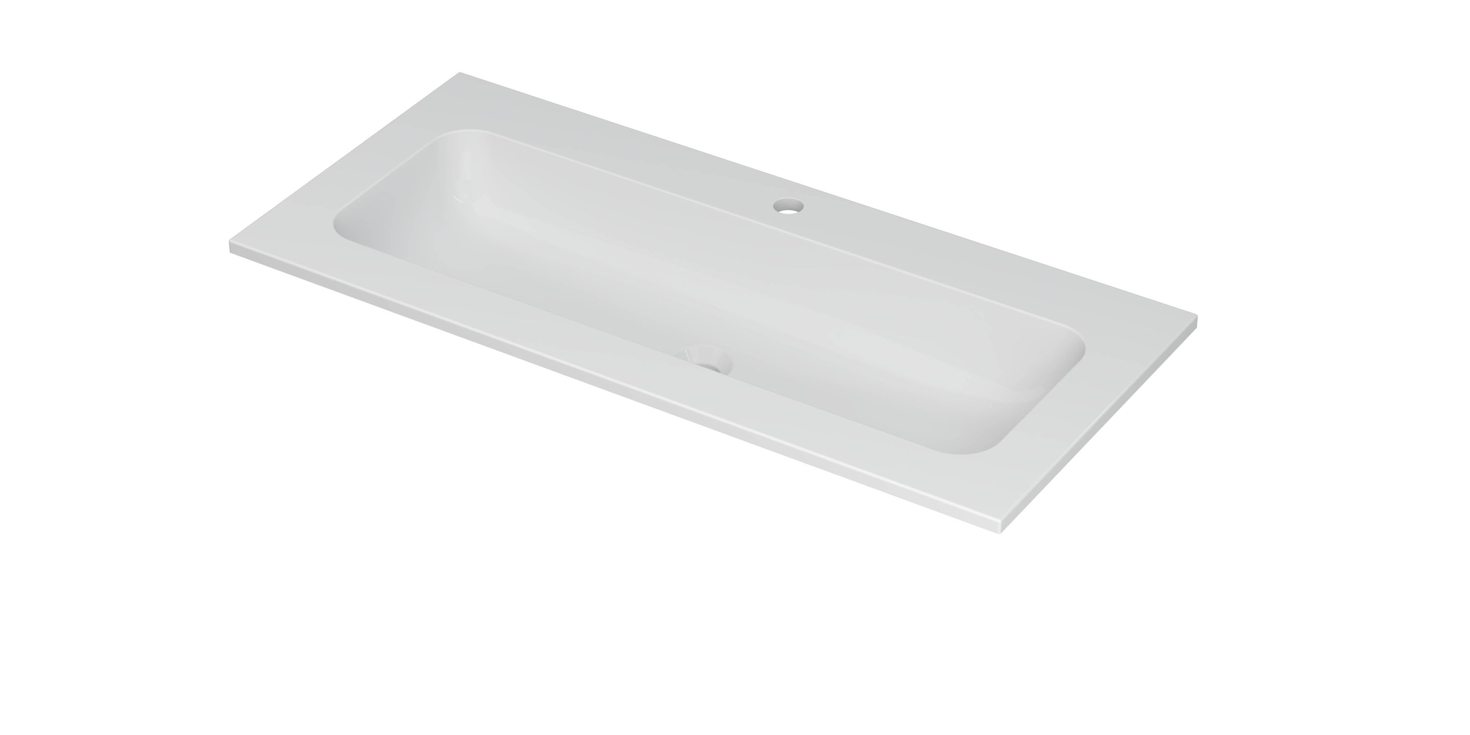 INK Aspekt wastafel pors. m. kom 45 centraal m. 1 krgt. 207221 m. wit B15xD1000