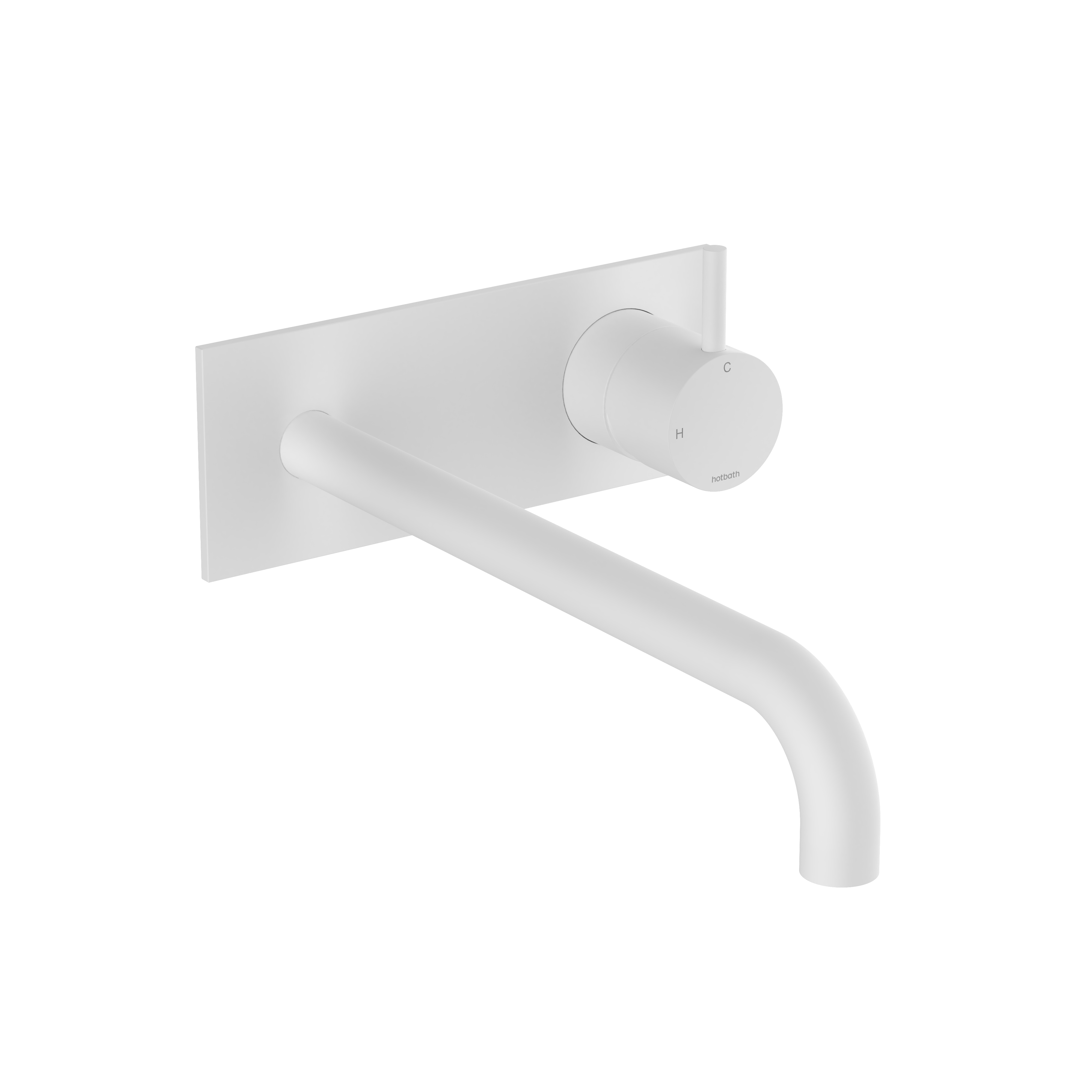 Hotbath Cobber afbouwdeel tbv inbouw wastafelkraan 25cm uitloop CB106EXT25WH Mat Wit