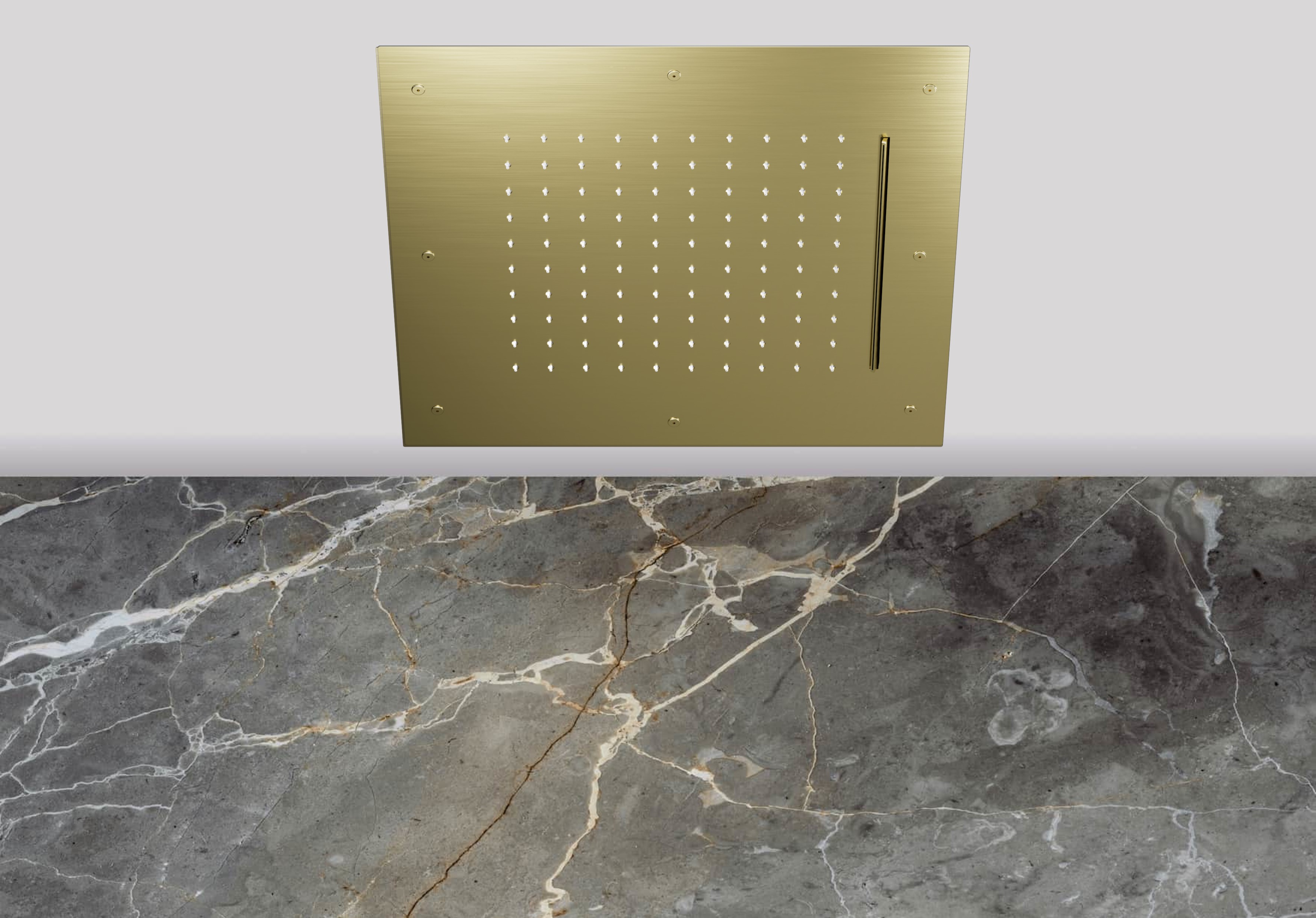 Lagoo Nesso Hoofddouche Showerlicious 430 x 430 m. regen cascade N8233BB Brushed Brass PVD