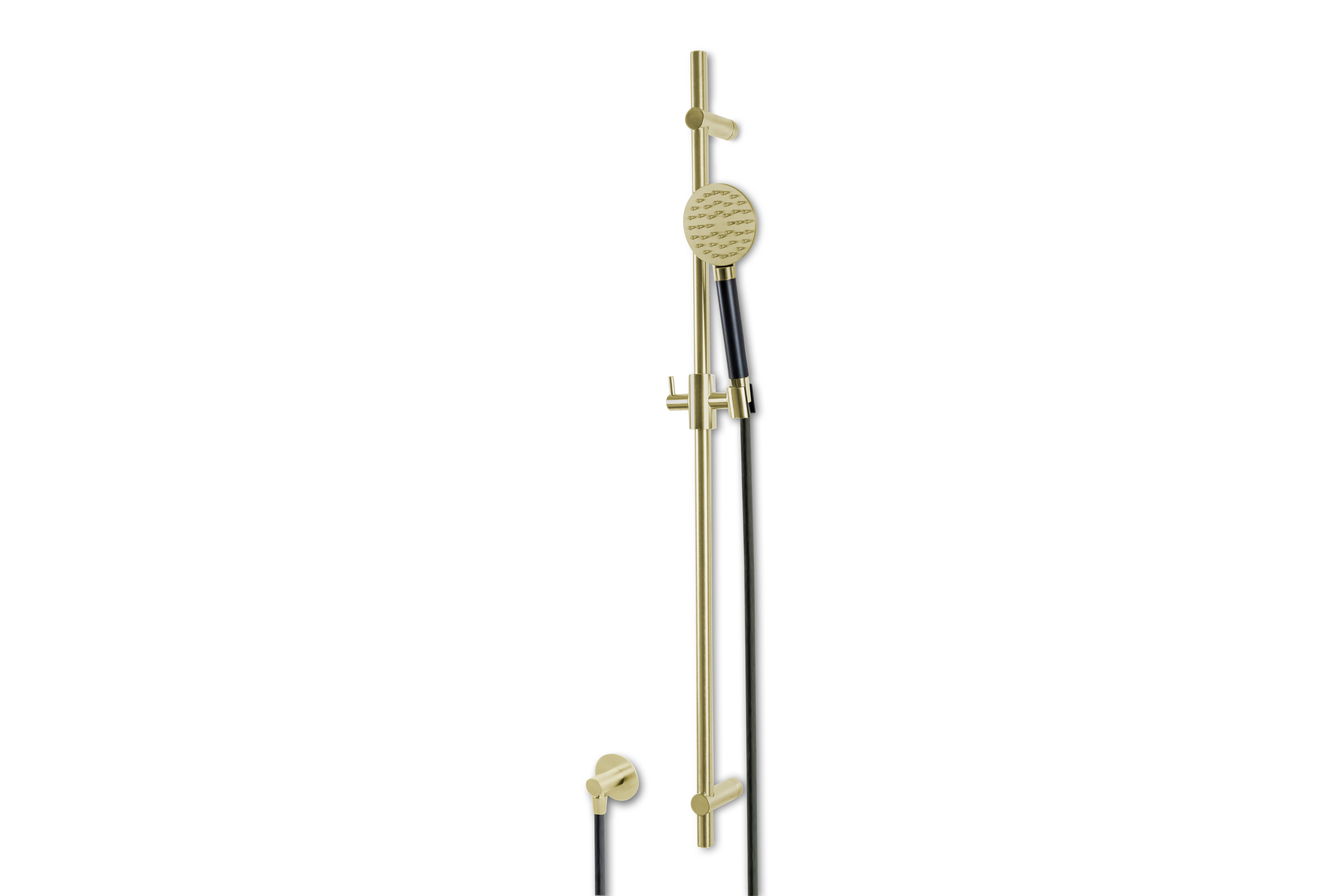 Lagoo Garda Glijstang messing m. wanduitlaat handdouche rond en doucheslang G5212PG Brushed Champagne PVD