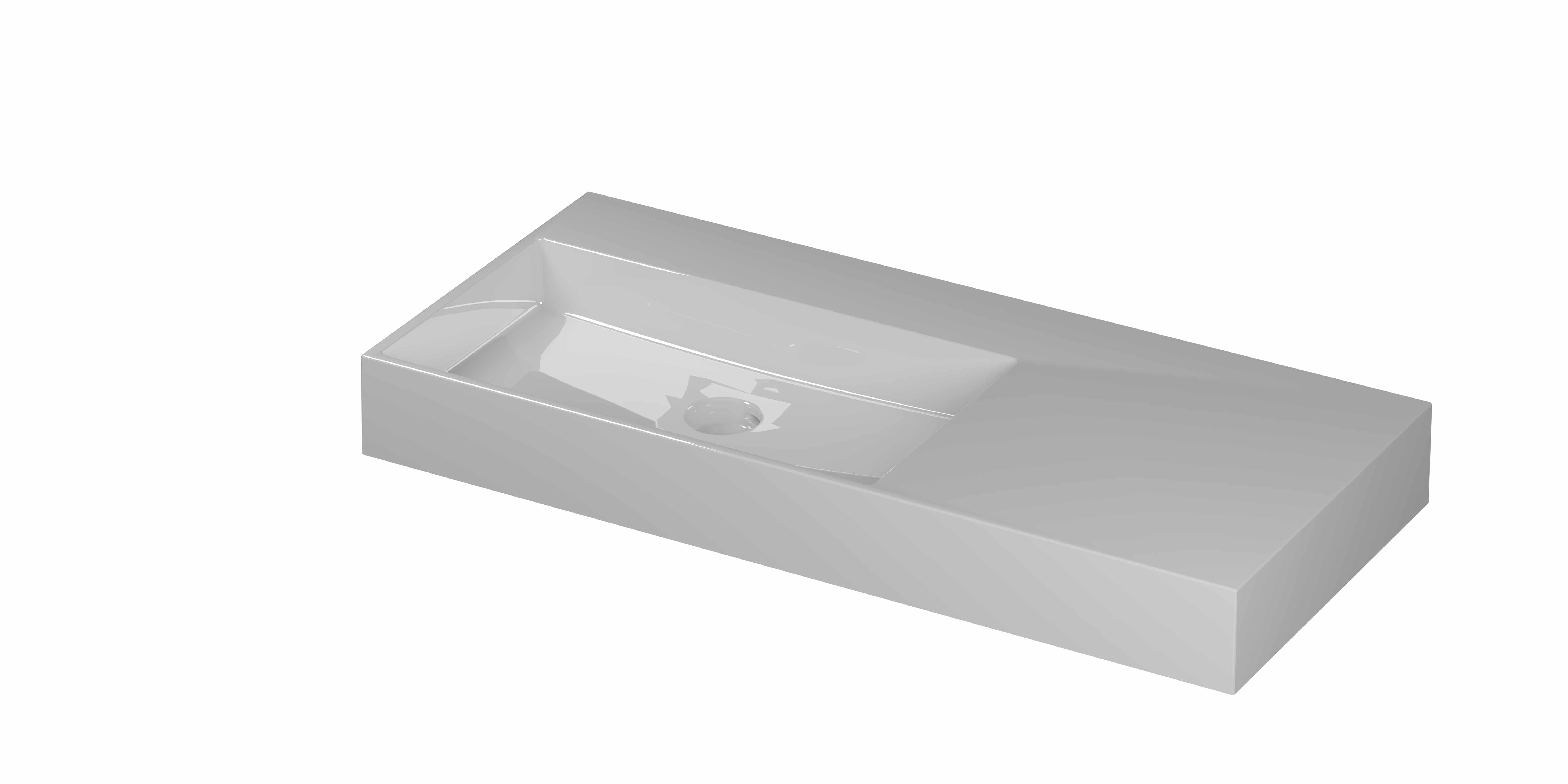 INK United wast. porselein links z. krgt. incl. keram. click plug en verb. overl. syst. 0206401 Glans wit 1000x450x110