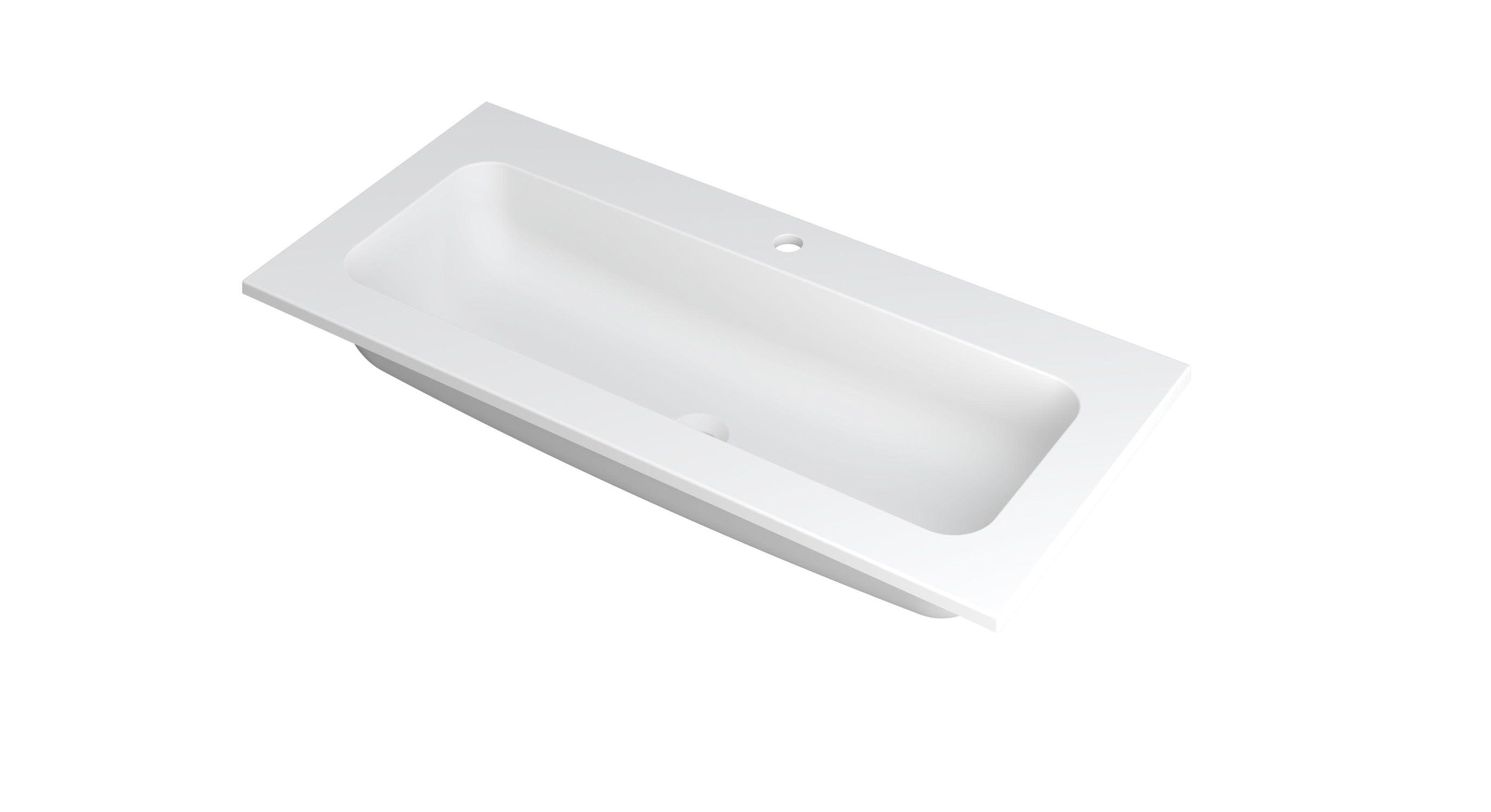 INK Faktor wast. polystone centraal met 1 krgt. 3407211 Mat wit H15xB1000xD450