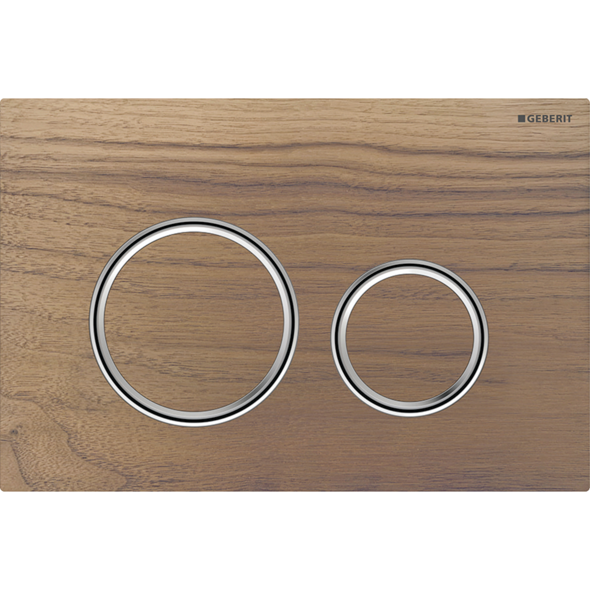 Geberit Sigma50 bedieningsplaat 2- toets round chroom - Amerikaans noten 115.884.JX.1