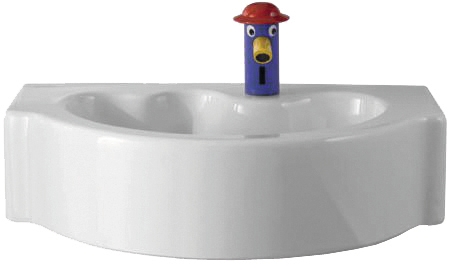 Geberit 300 Kids wastafel voor kinderen 60x40cm m.krgt. z.overl. S8309500000G wit