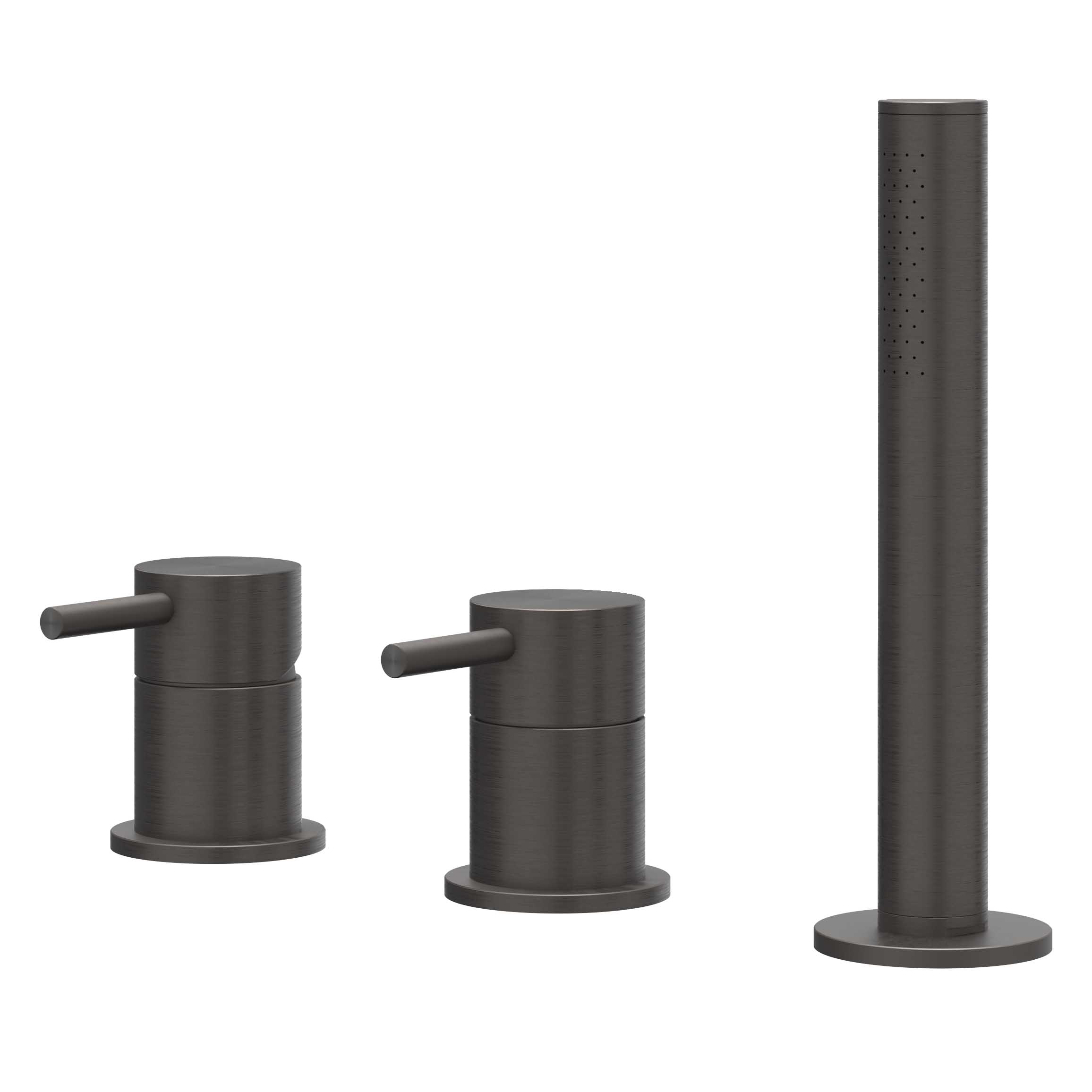 IVY Concord Badrandcombinatie 3-gats m/uittrekbare handd zonder uitloop 6301144 RVS316 gebr. carbon black PVD