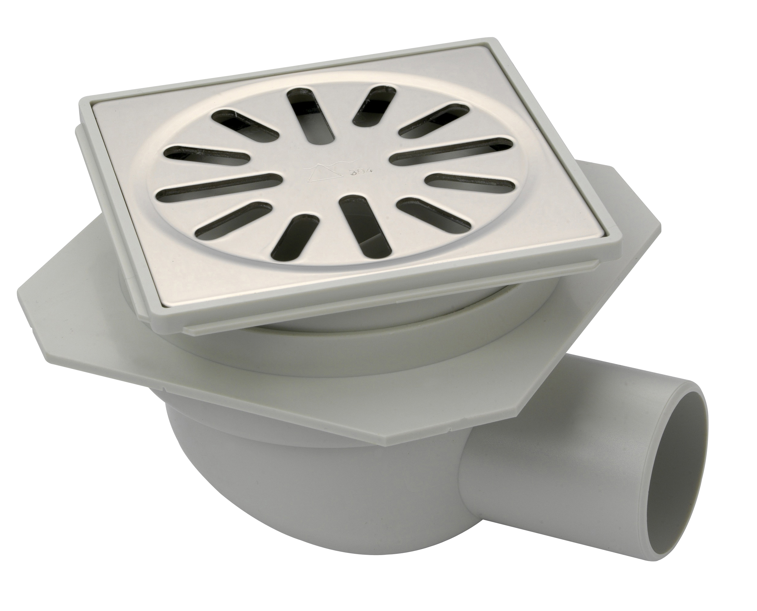 Aquaberg ABS put m/RVS rooster hoogte verstelbaar zij-uitlaat 4211 10x10cm