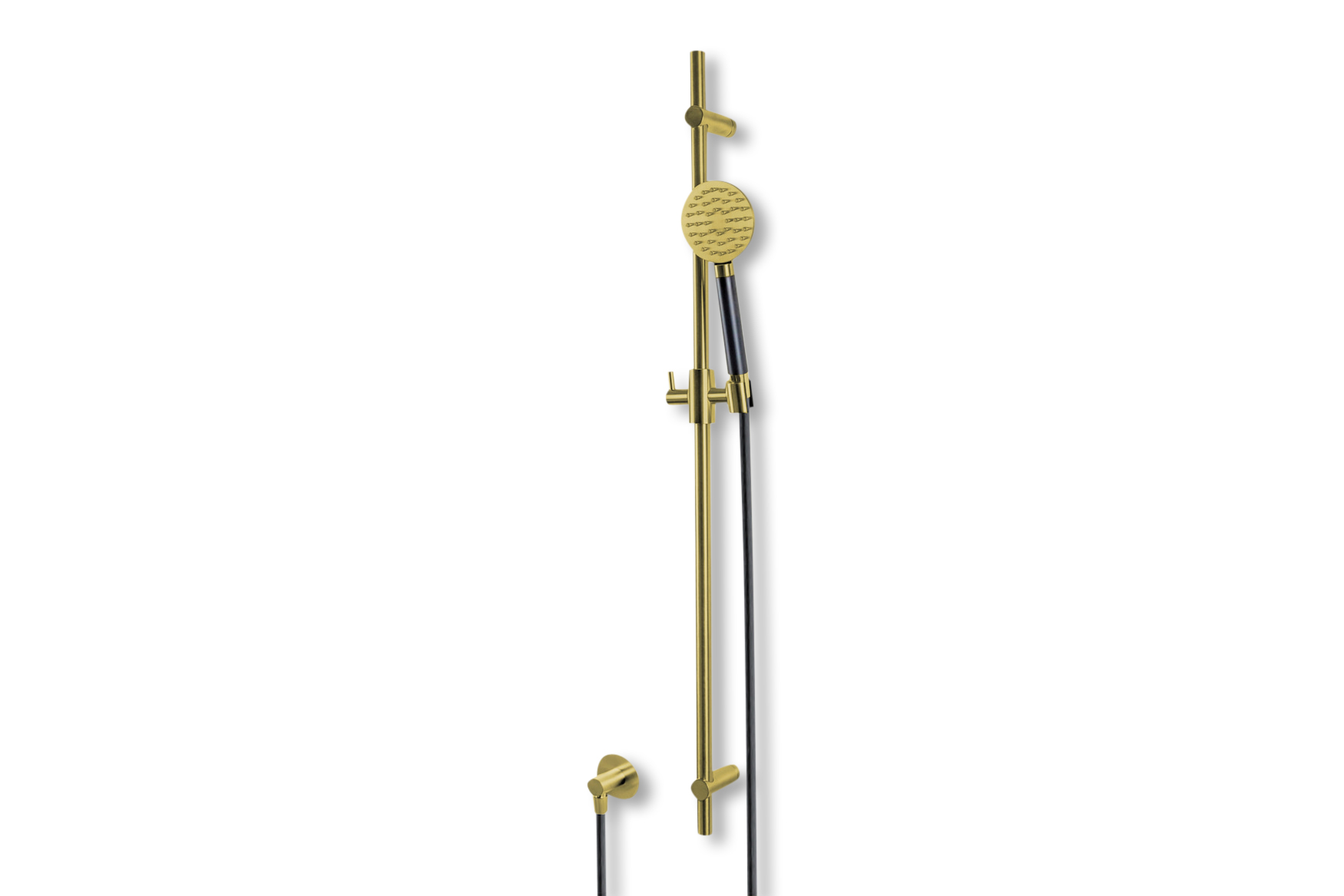 Lagoo Garda glijstang met wanduitlaat handdouche rond en doucheslang G5212BB Brushed Brass PVD