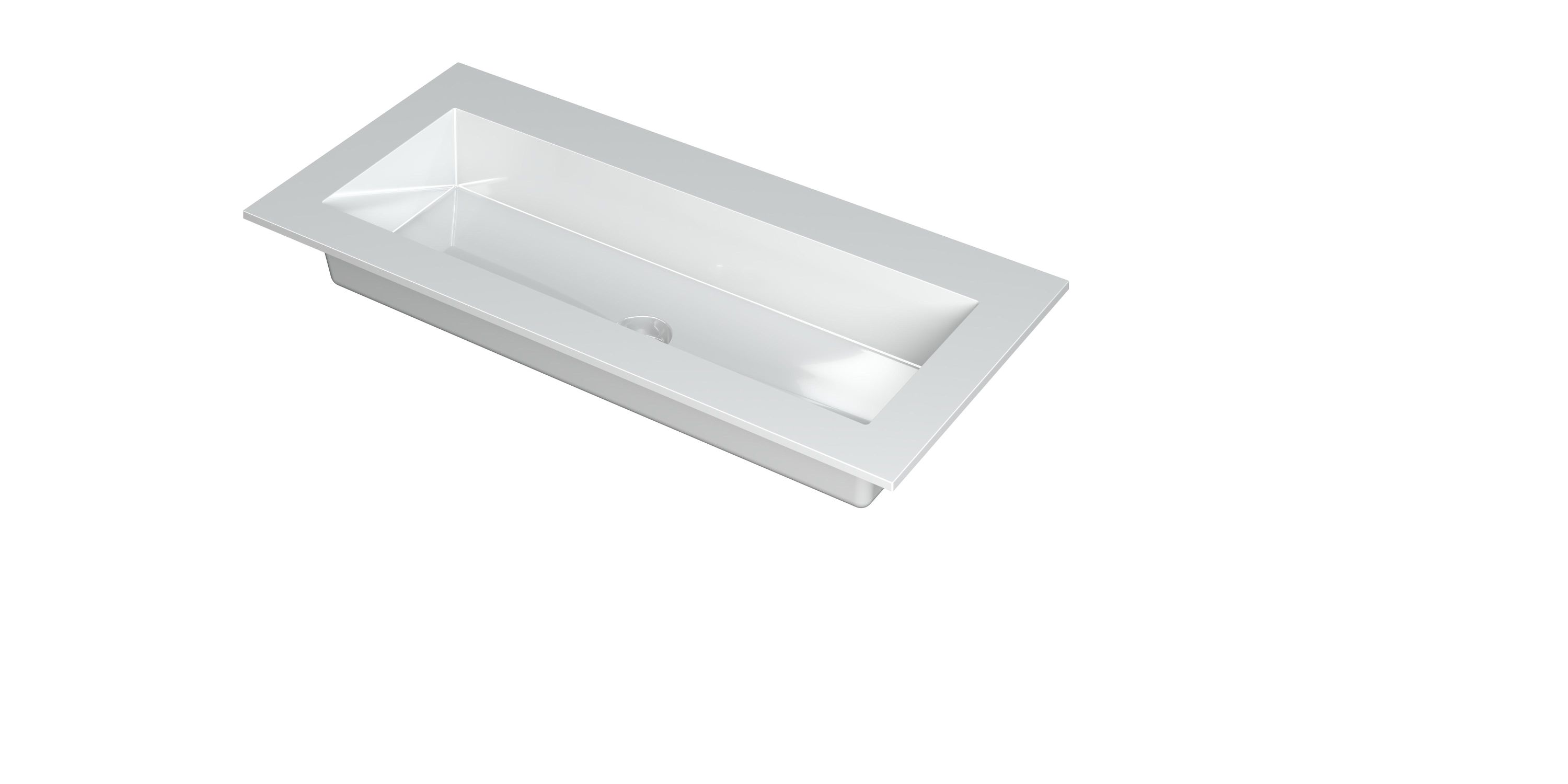 INK Kraft wastafel enkele bak z. krgt 3417220 Glans wit H10xB1000xD450