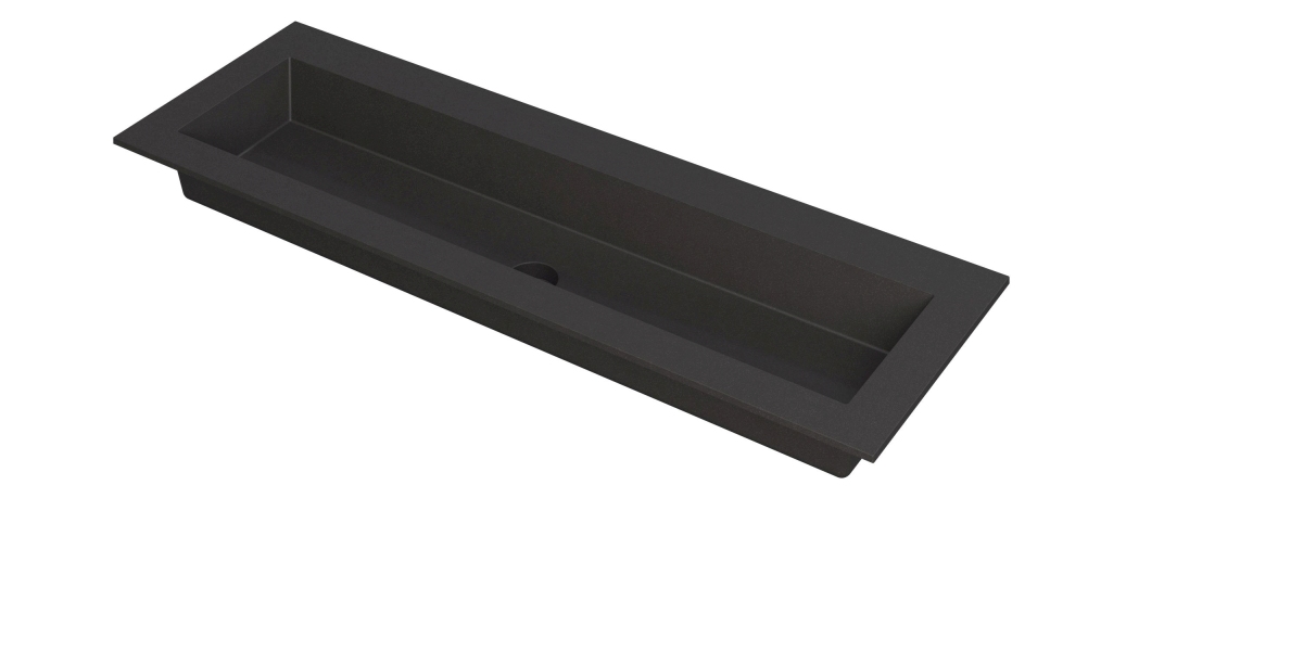 INK Kraft wastafel enkele bak z. krgt 3417283 Quartz zwart H10xB1400xD450