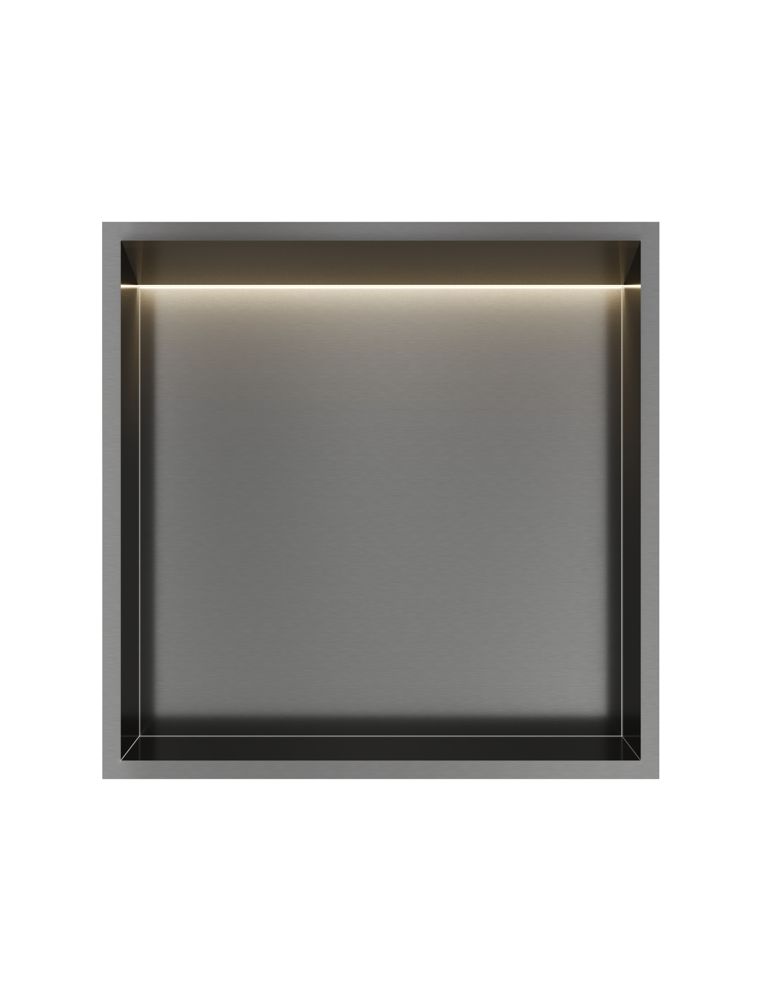 Hotbath More inbouwbox of inbouwnis 30x30x10cm with LED IP44 BOX030LBGP Geborsteld gunmetal PVD