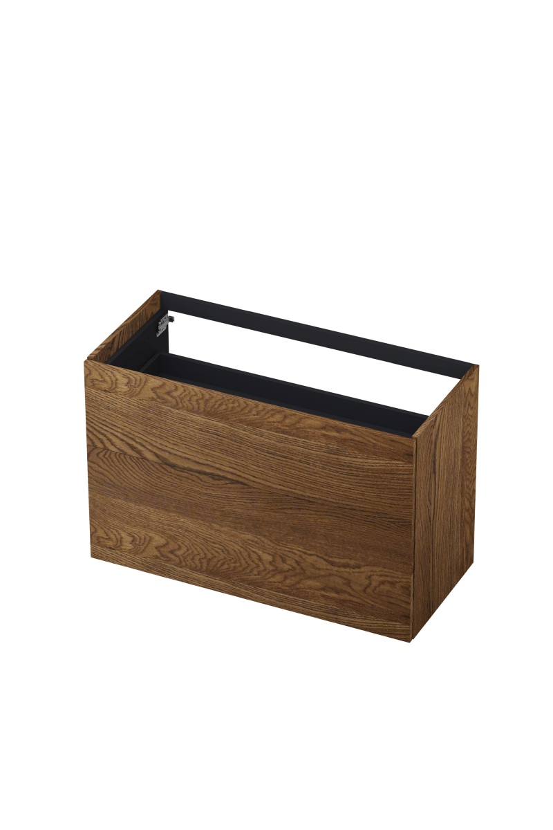 INK P2O onderkast 2 laden push to 1259221 massief eiken chocolate H650xB1200xD450