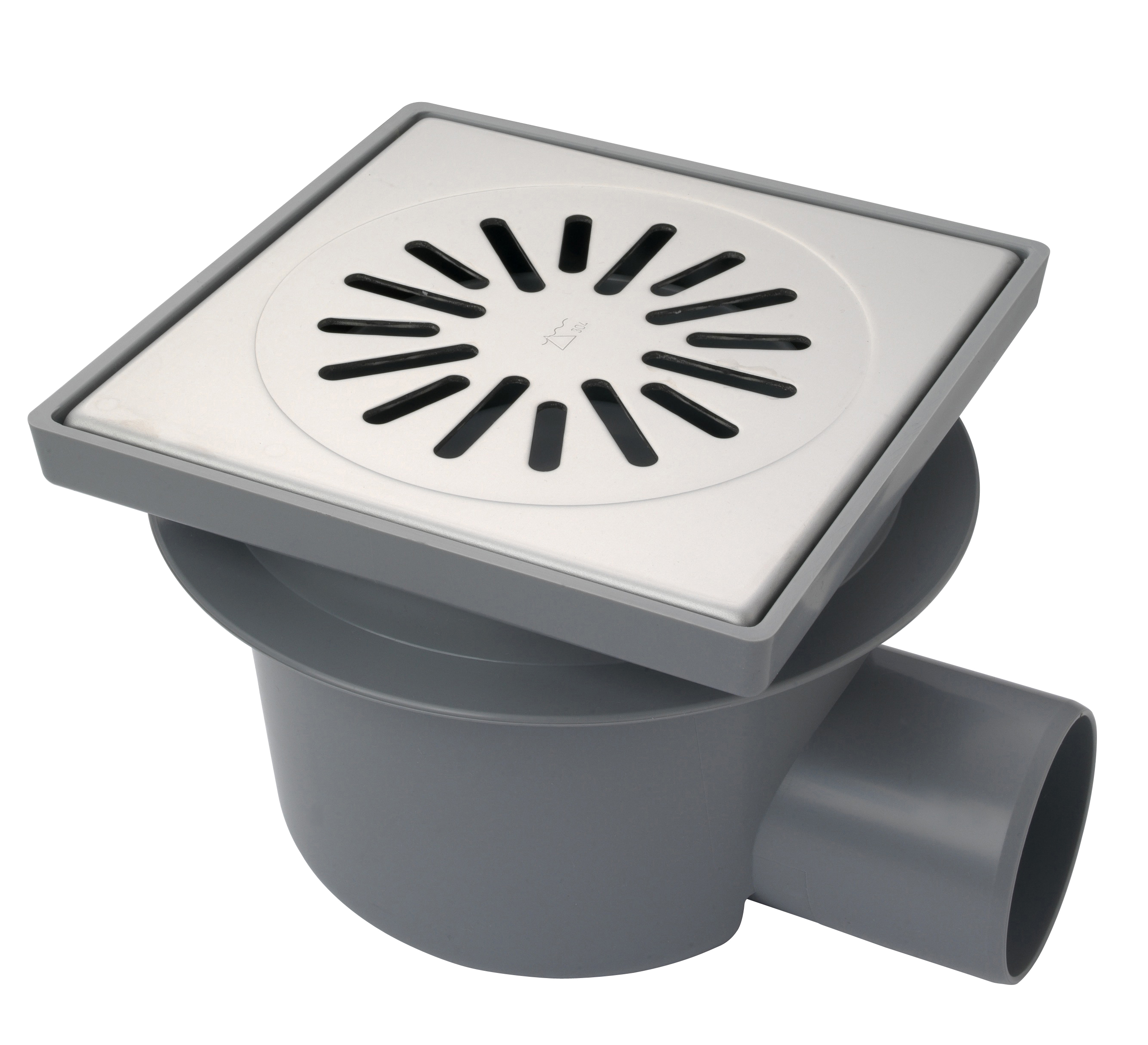 Aquaberg ABS put m/RVS rooster zij-uitlaat 4221 20x20cm