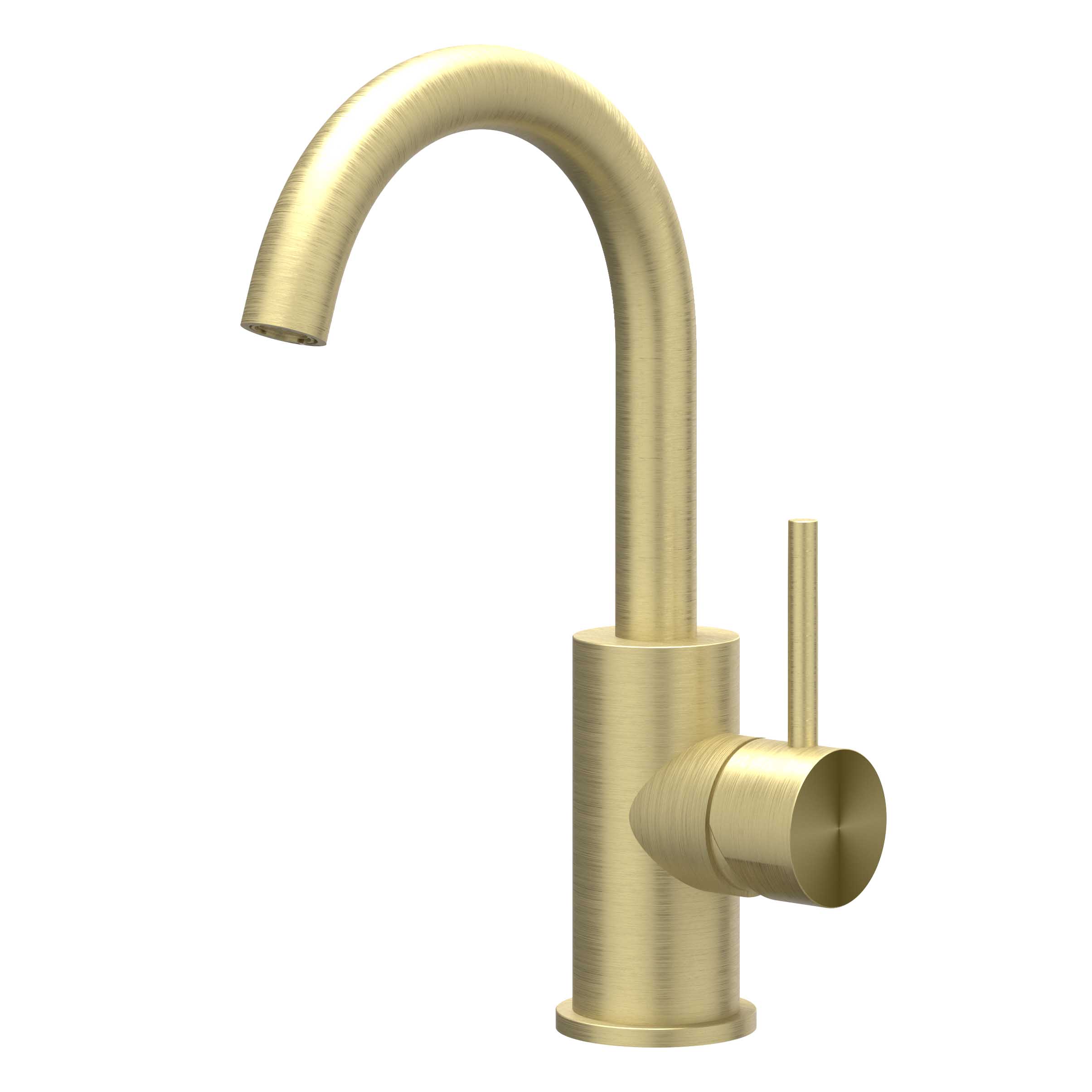 IVY Concord Wastafelmengkraan opbouw met draaibare uitloop coldstart 6100262 RVS316 gebr. mat goud PVD