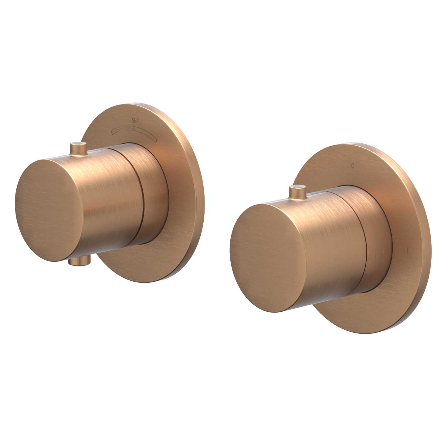 IVY Bond Afbouw inbouwtherm. m/2-weg stop-omstel symmetry 6201365 gebr. mat koper PVD