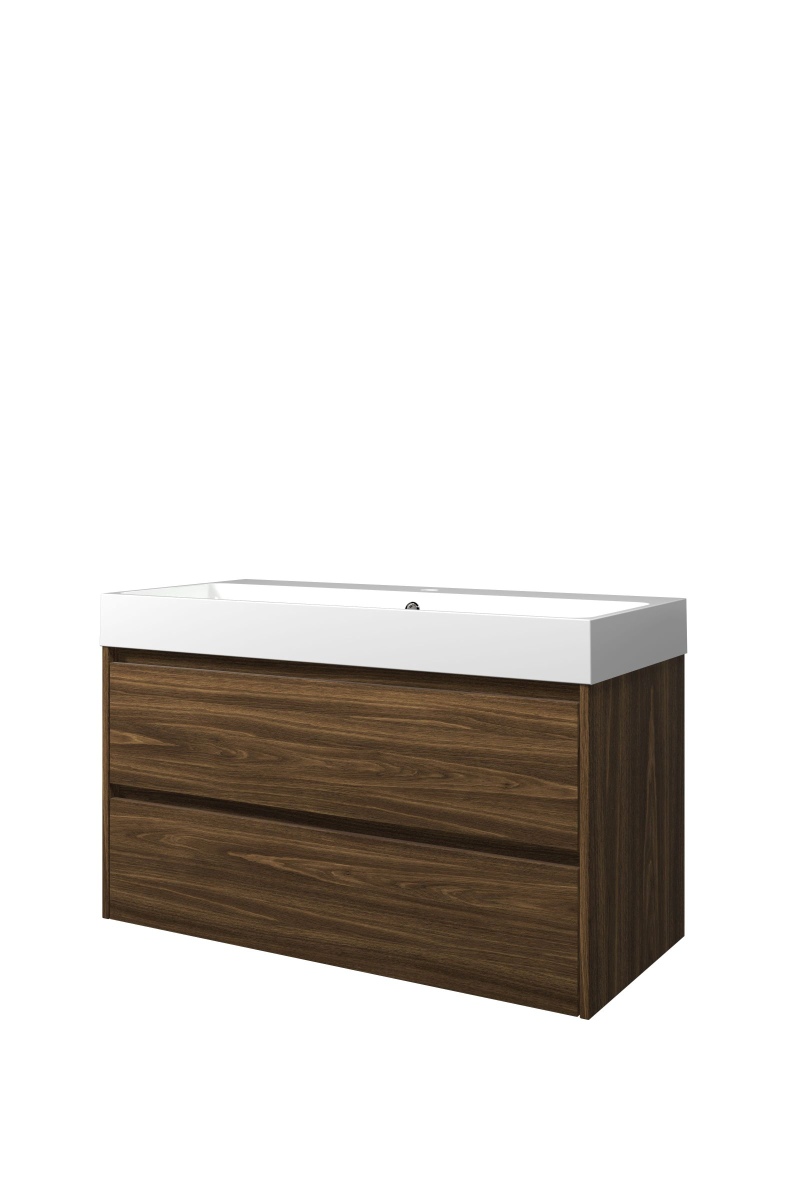 Proline set polystone Loft wast. met 1 krgt. en onderk. sym. 1816893 Cabana oak/Glans wit H620xB1000xD460