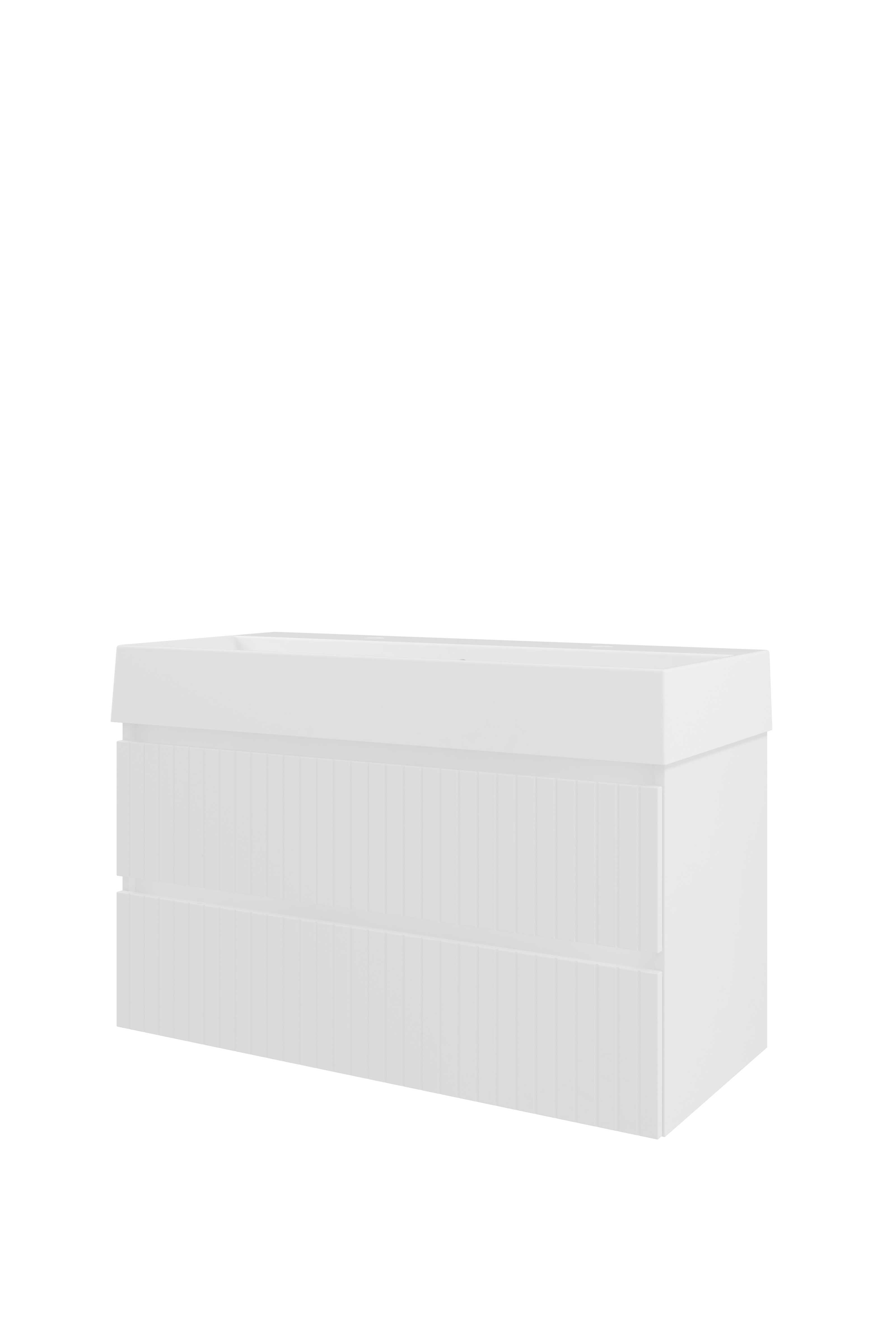 Proline Set porselein Loft wast. met 2 kr.gaten en onderkast sym. gefr. 1818205 Mat wit/Glans wit 1000x460x650