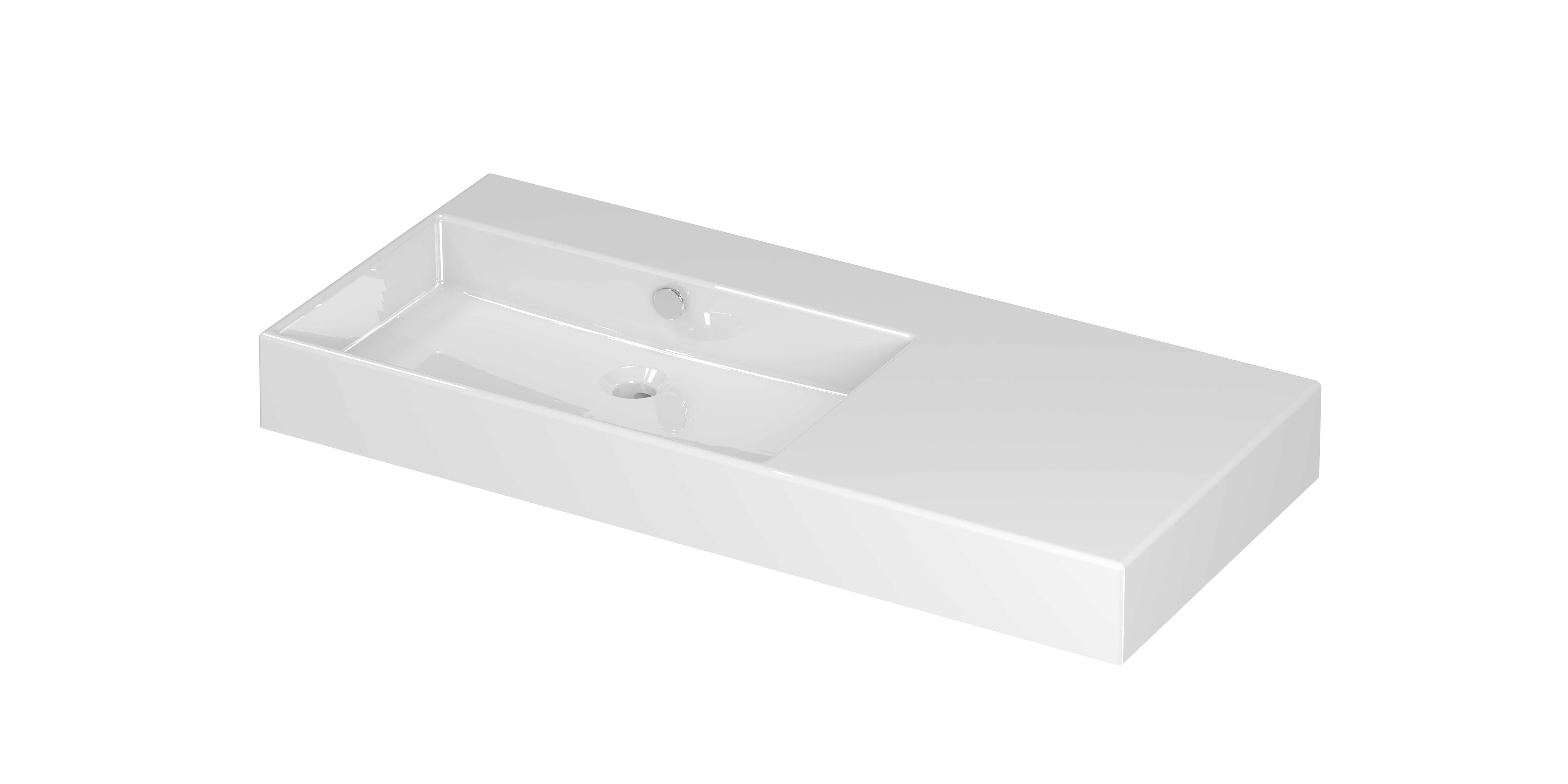 INK Unlimited wast. porselein links met 1 krgt. 0202175 Glans wit 1000x450x110