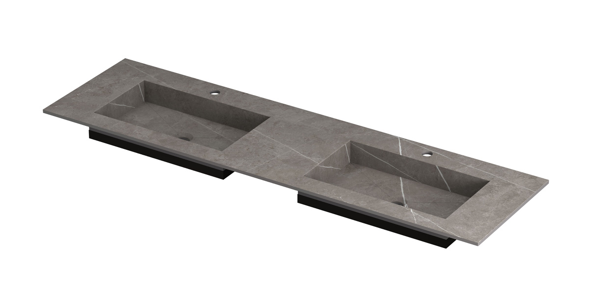 INK Post wast. keramische slab envelop bak dubbel 2 krgt. H10xB1600xD450 Armani grey mat / 210131