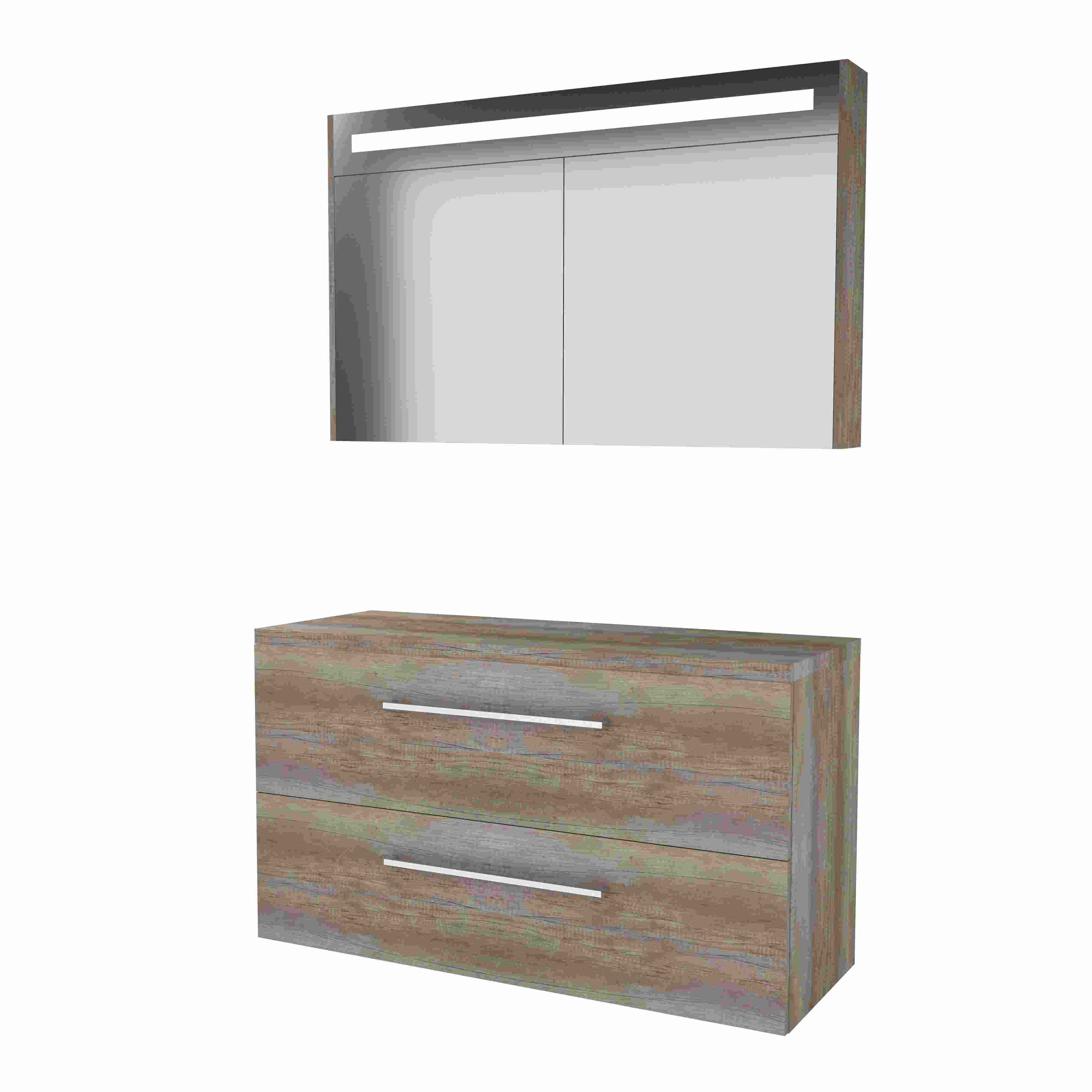 Basic Prem. 46 onderk. m. gr. incl. 2 la + afdekplaat incl. sp.kast m. geint. Led B1200xD460 Scotch Oak / 1813668