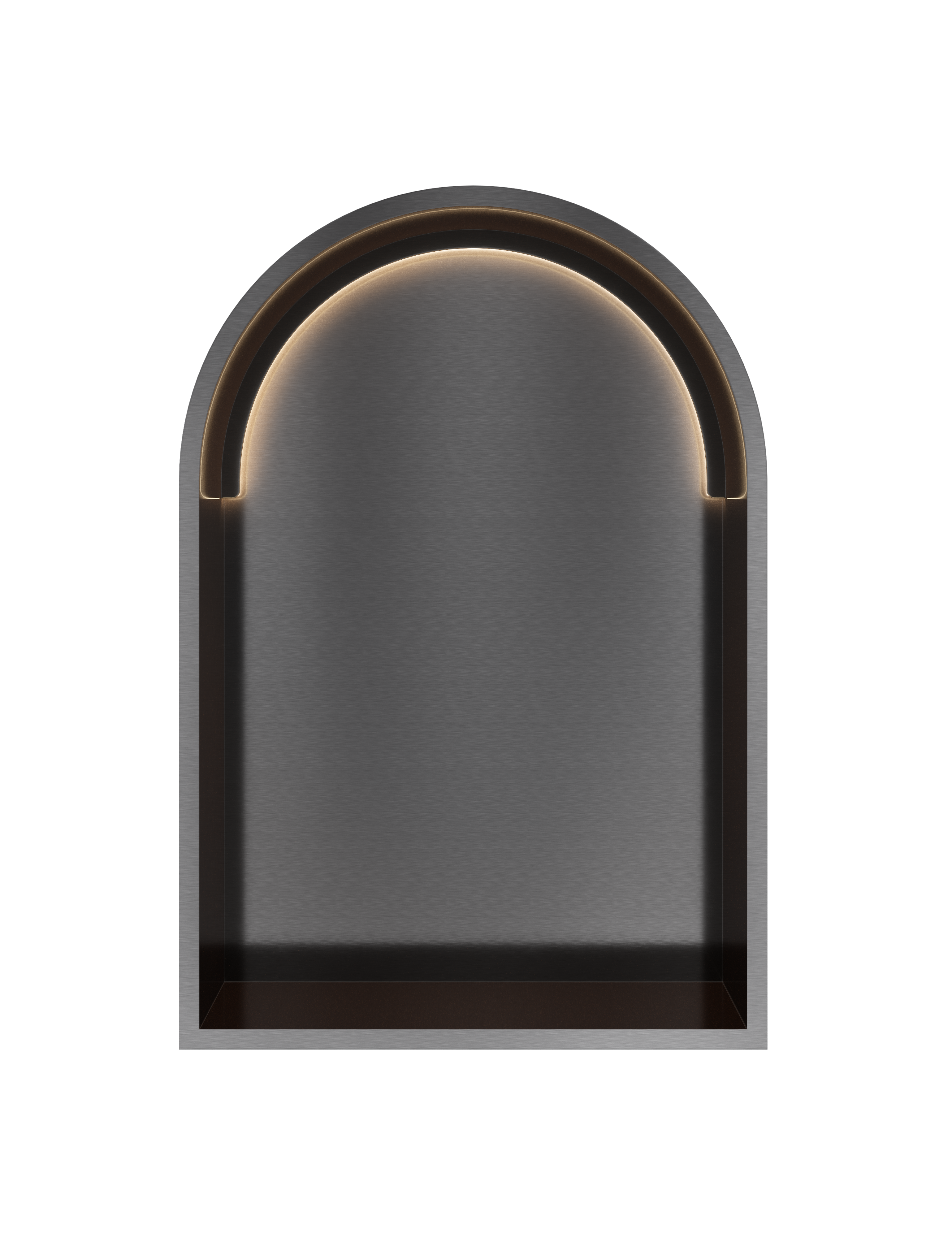 Hotbath More inbouwbox of inbouwnis toogmodel 30x45x10cm with LED IP44 BOW30LMBP Geborsteld zwart PVD