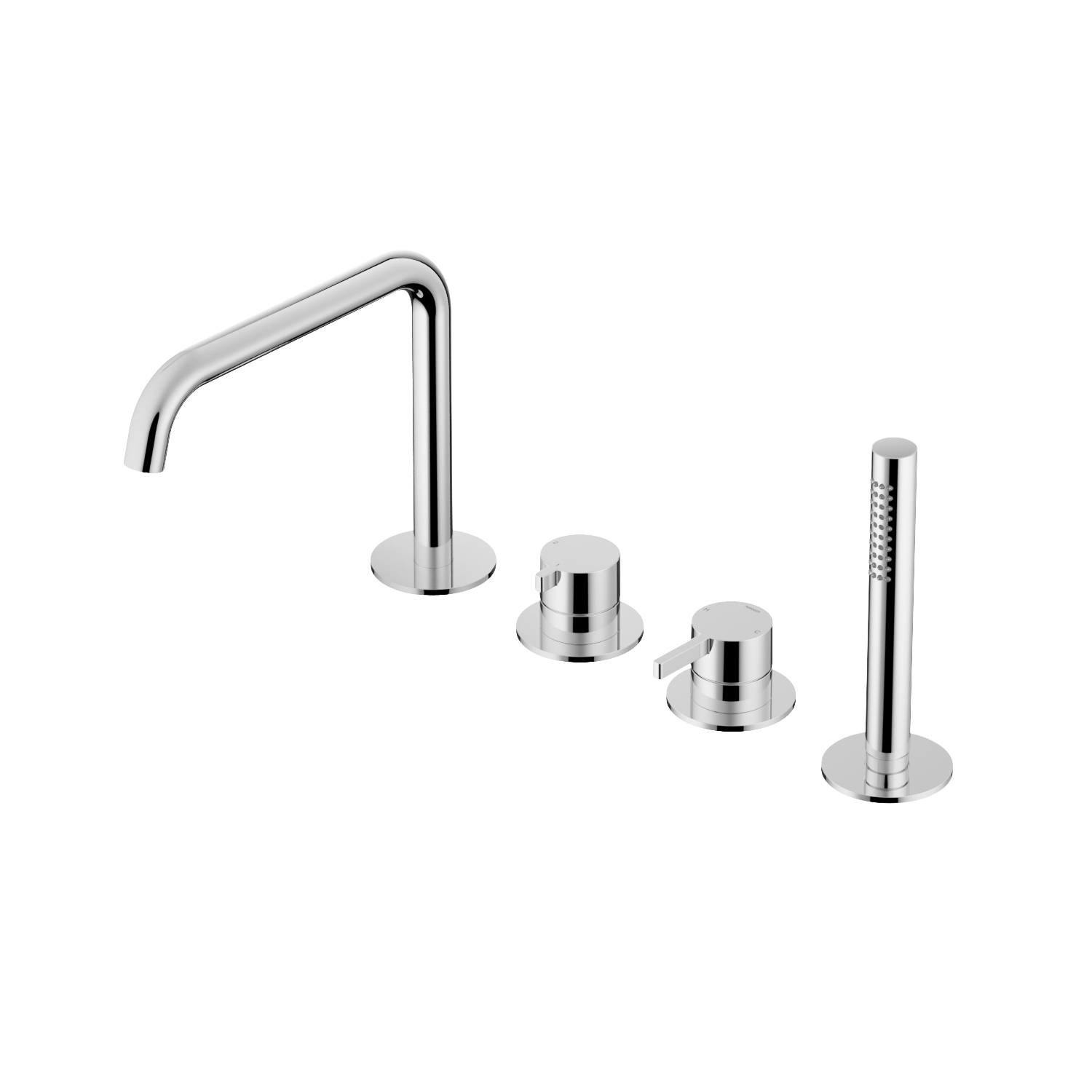 Hotbath Ace badrandcombinatie eenhendel mengkraan m. 2-weg omstel incl. handd. en uitloop AC073CR Chroom