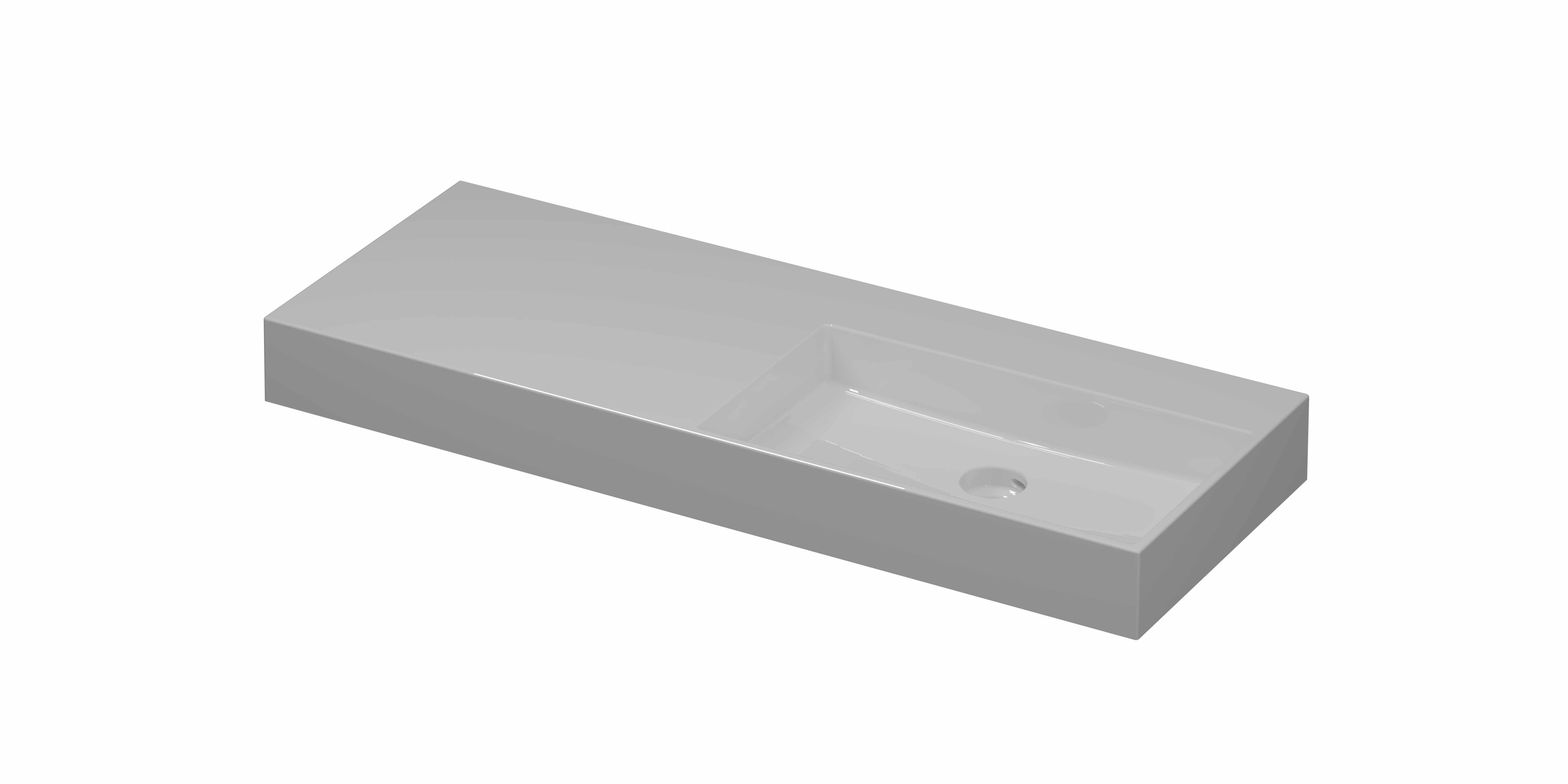 INK United wast. porselein rechts z. krgt. incl. keram. click plug en verb. overl. syst. 0206461 Glans wit 1200x450x110