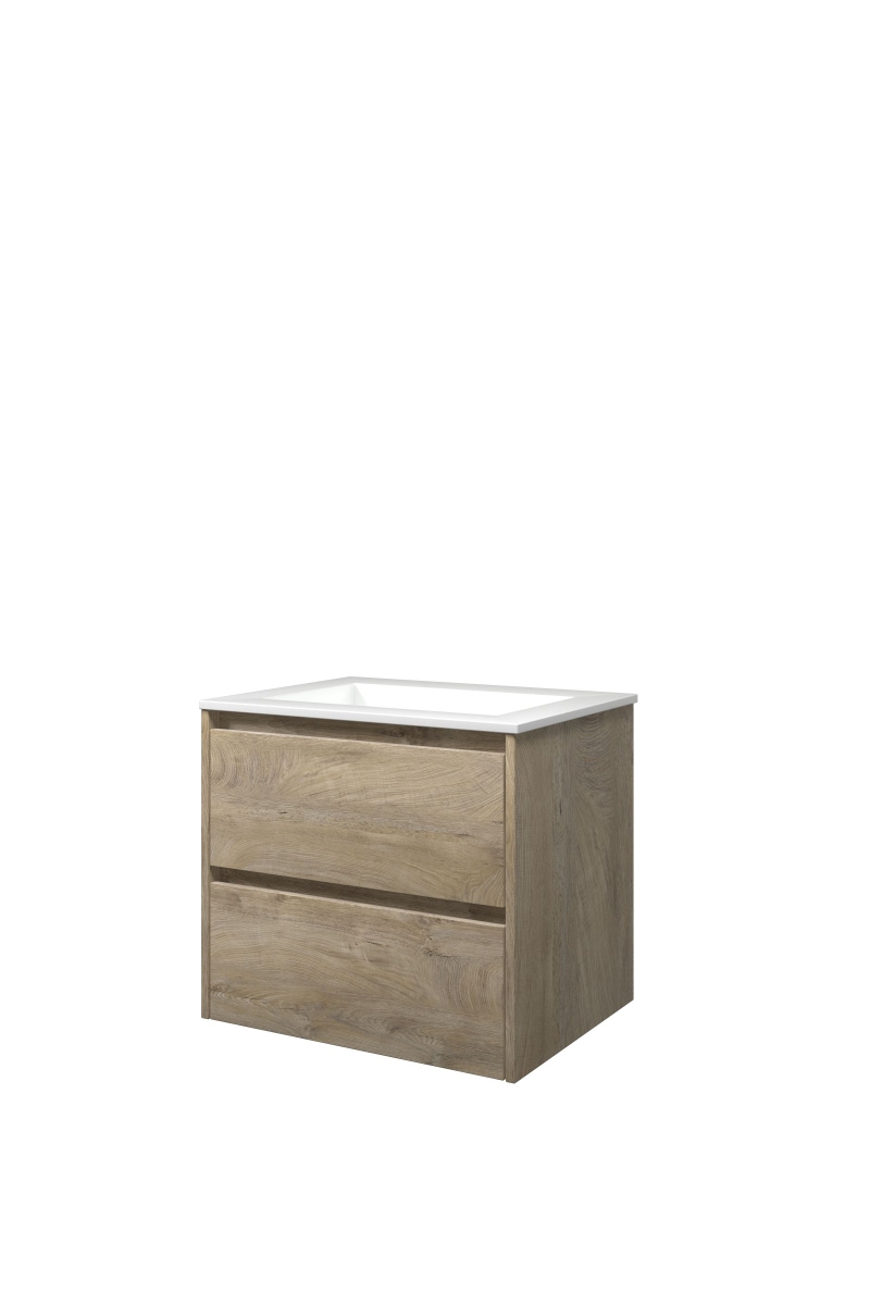 Proline set polystone Elegant wast. z. krgt. en onderk. sym. 1816101 Raw oak/Glans wit H540xB600xD460