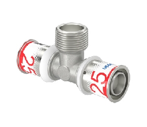 Uponor S-Press Plus pers verloop teestuk buitendraad 25mm x 3/4 x 25mm  (1070593) (5)