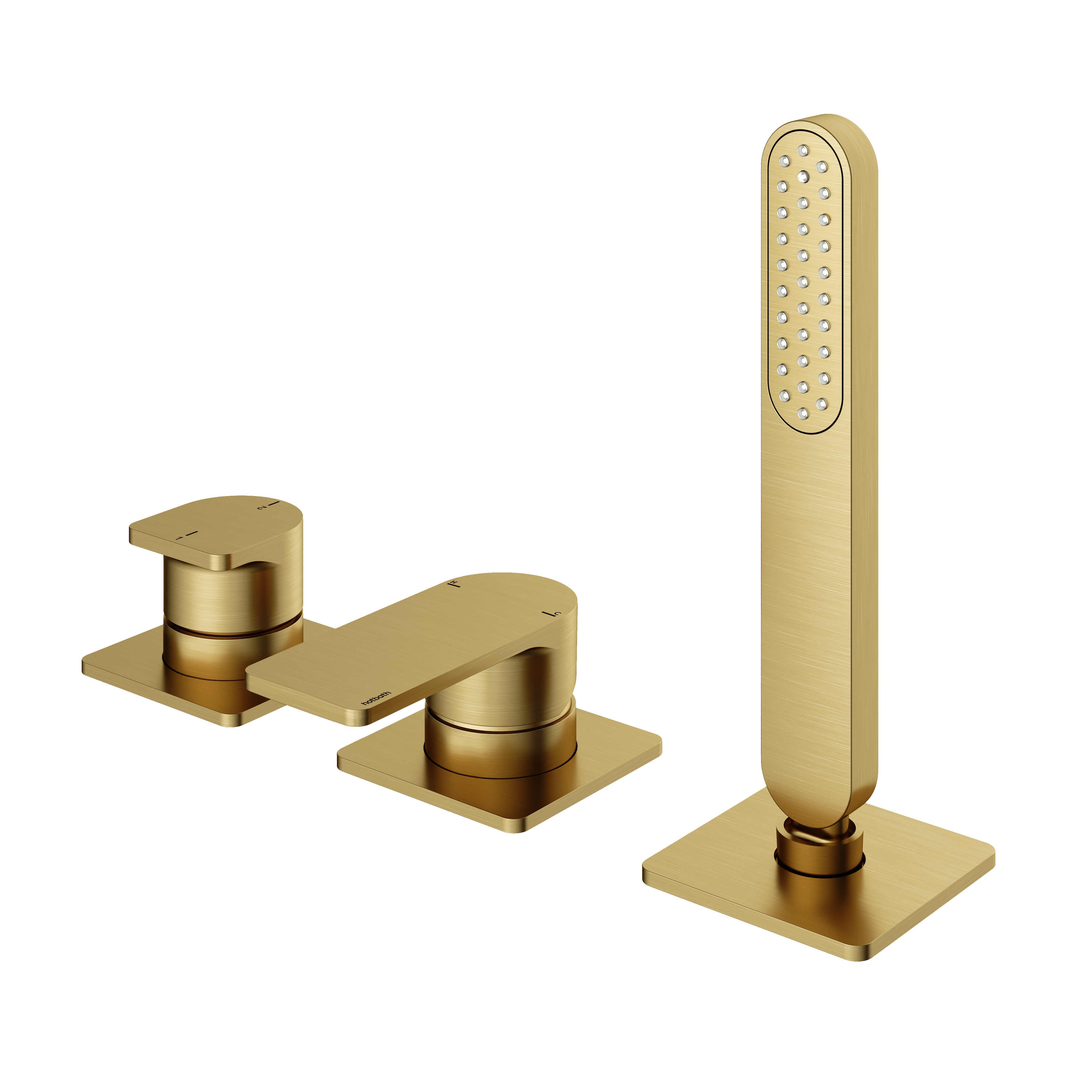 Hotbath Gal Badrandcomb. 1 hendel mengkr. z. uitl. m. 2-weg omst. GL075BBP Geborsteld Messing PVD