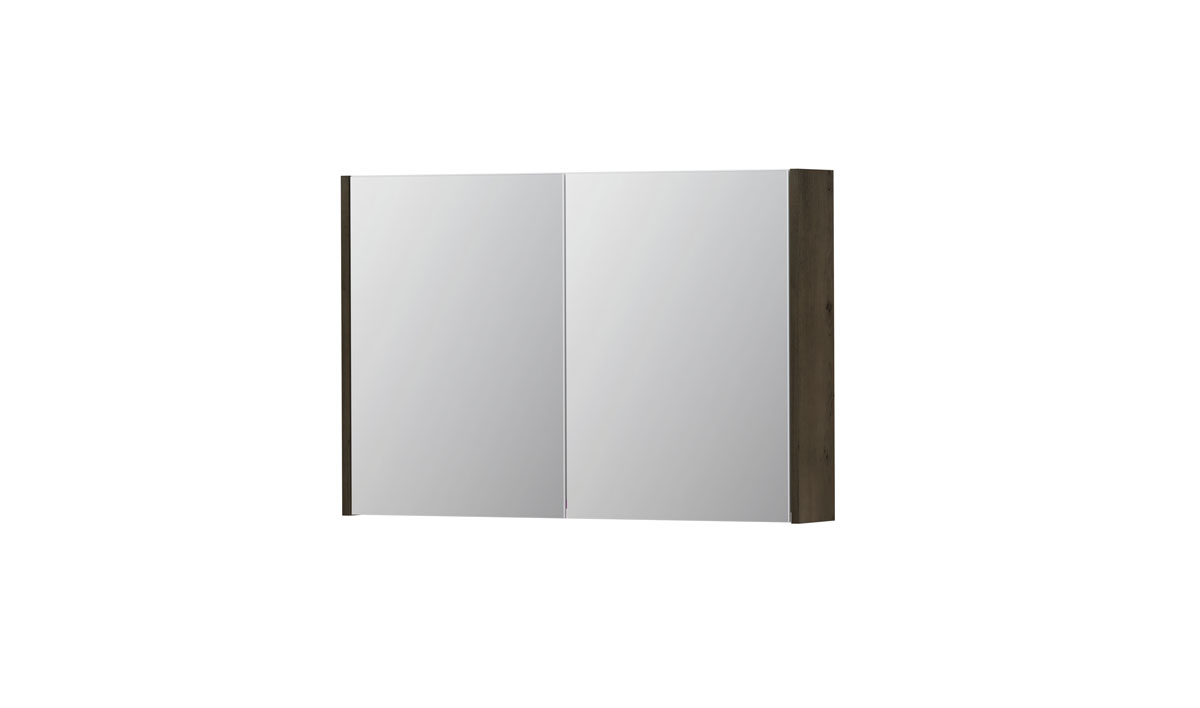 INK SPK1 spiegelkast m. 2 dubbelzijdige spiegeldeuren en stop/schak. 1110624 Charcoal fineer H600xB900xD140